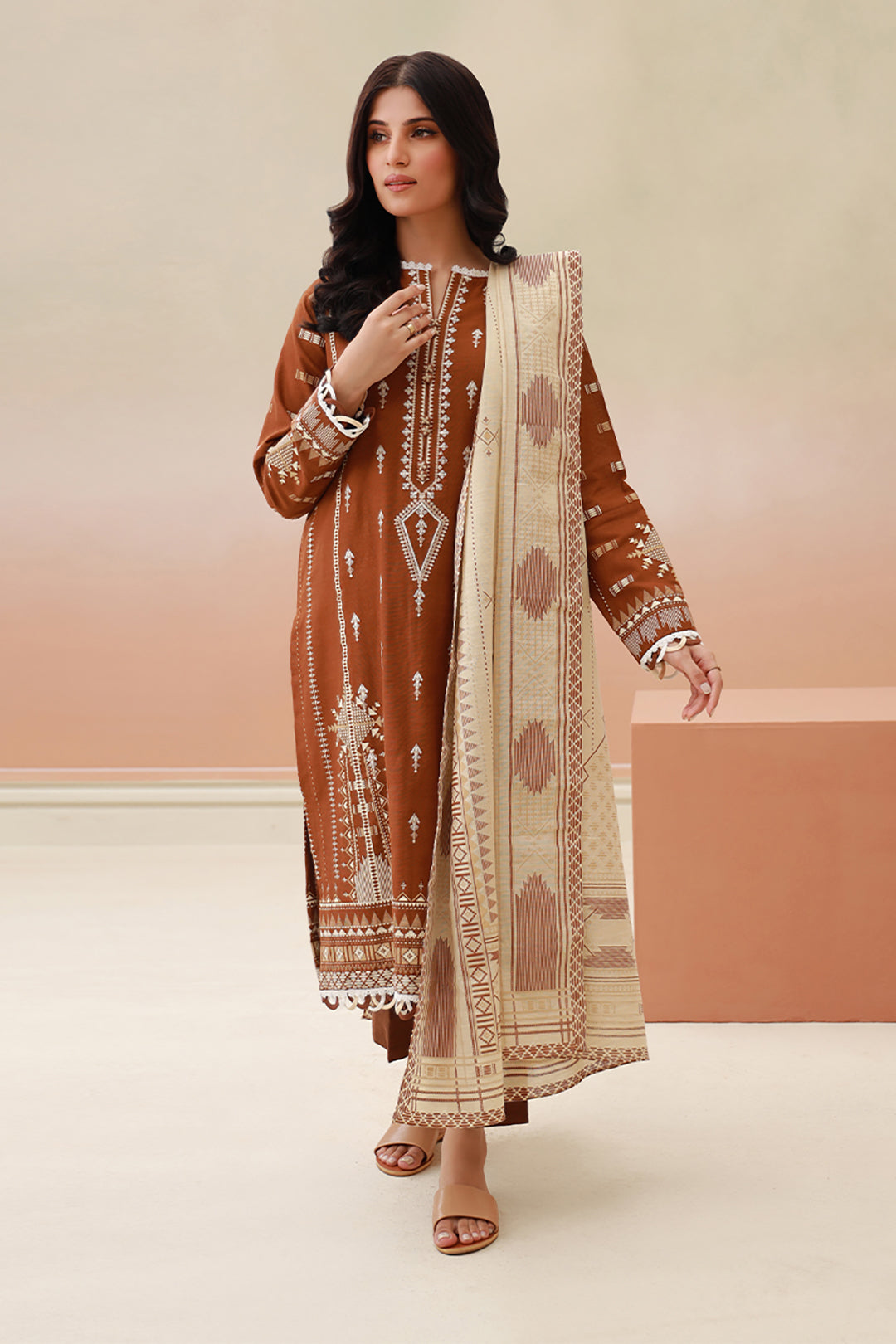 Embroidered Shirt Shalwar Dupatta - 0766