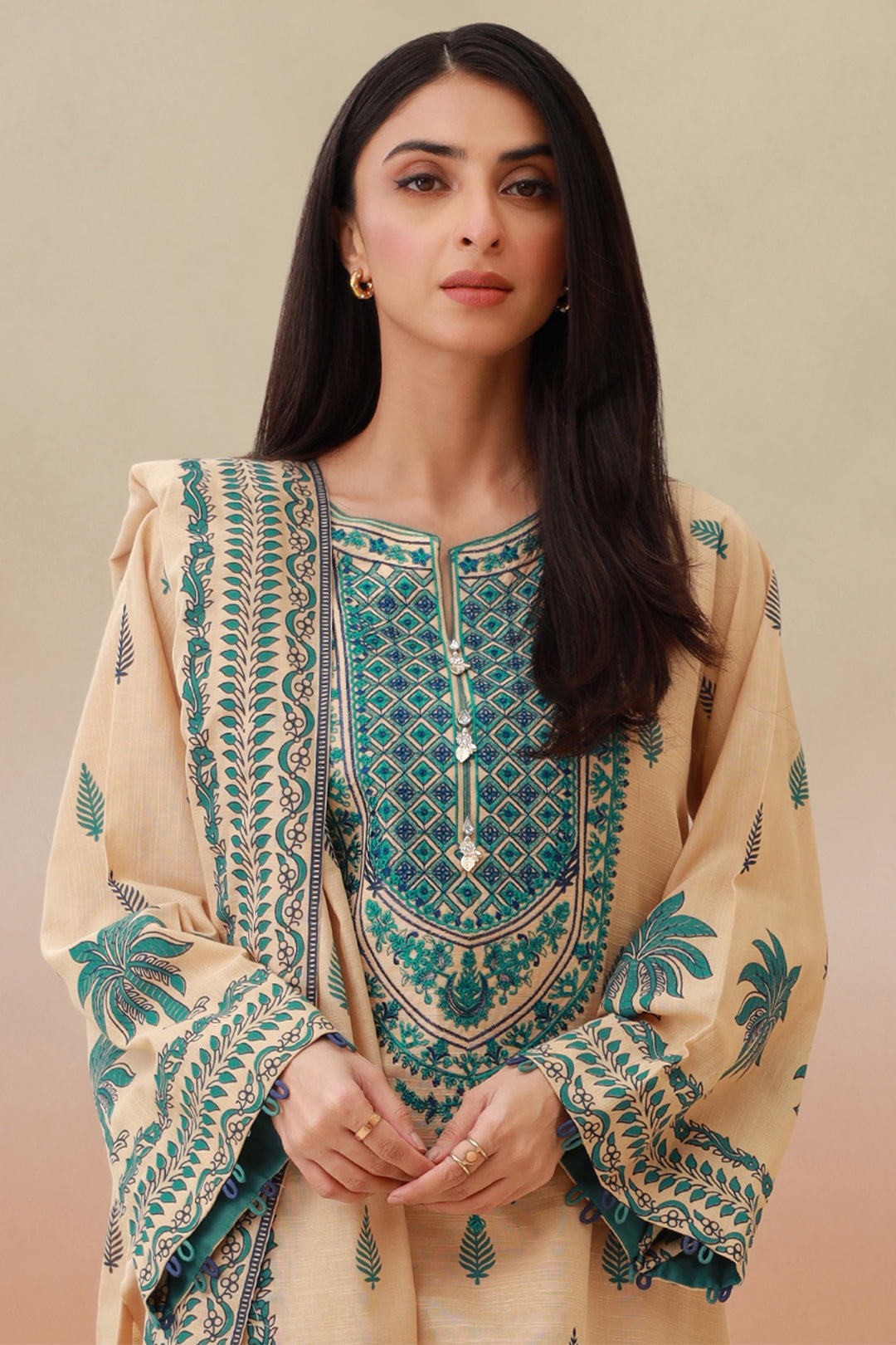 Embroidered Shirt Shalwar Dupatta - 0767