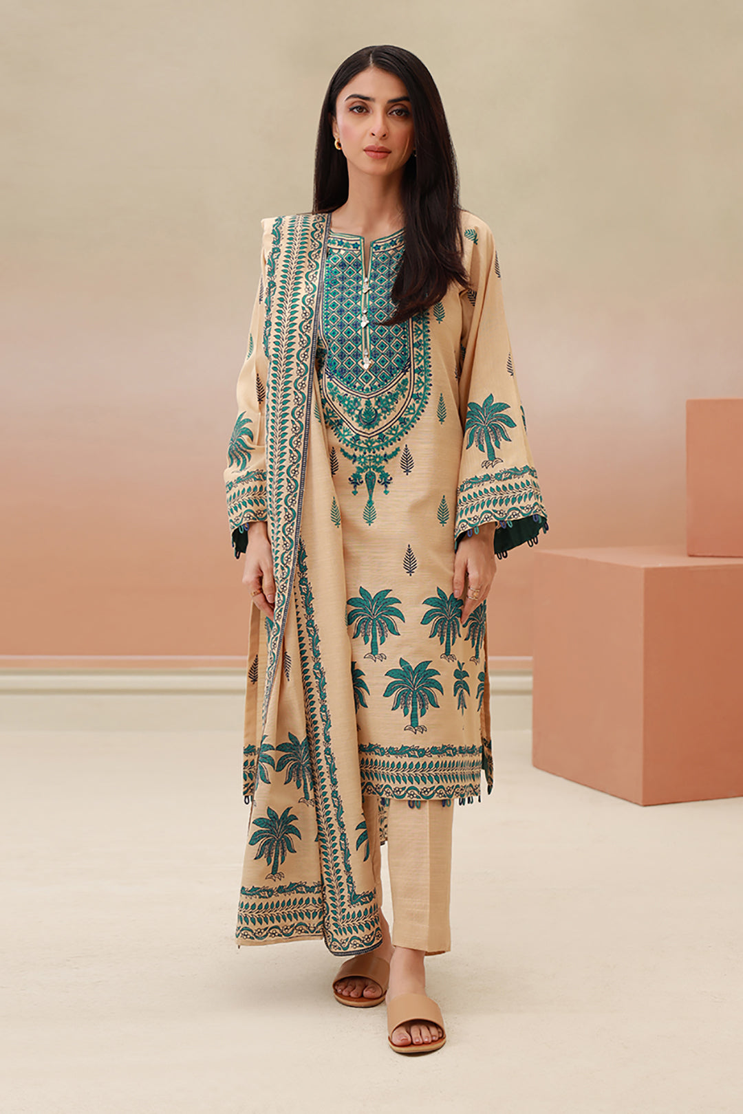 Embroidered Shirt Shalwar Dupatta - 0767