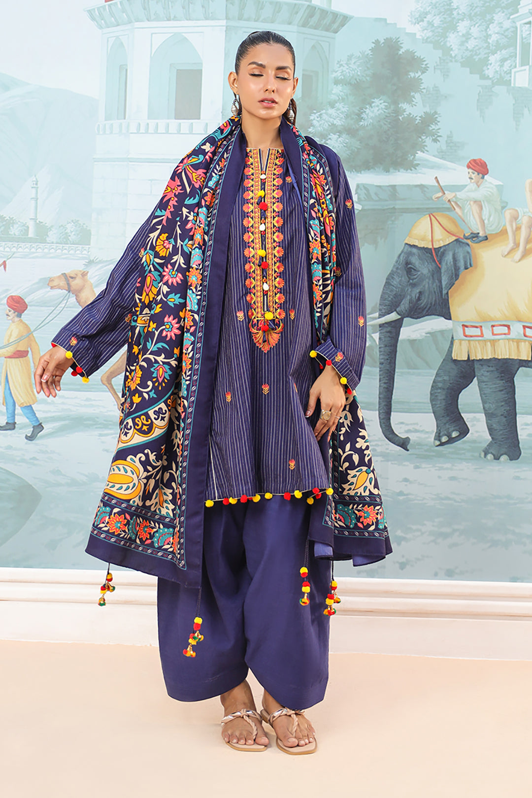 Embroidered Shirt Shalwar Dupatta - 0769