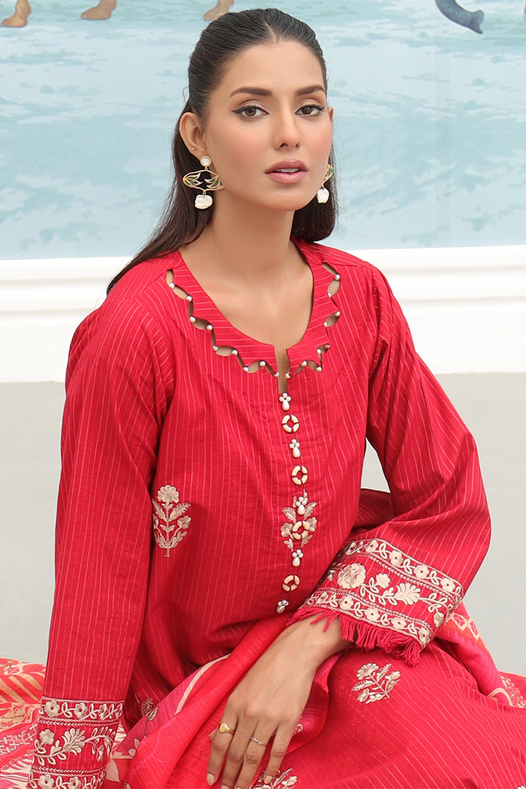 Embroidered Shirt Shalwar Dupatta - 0771