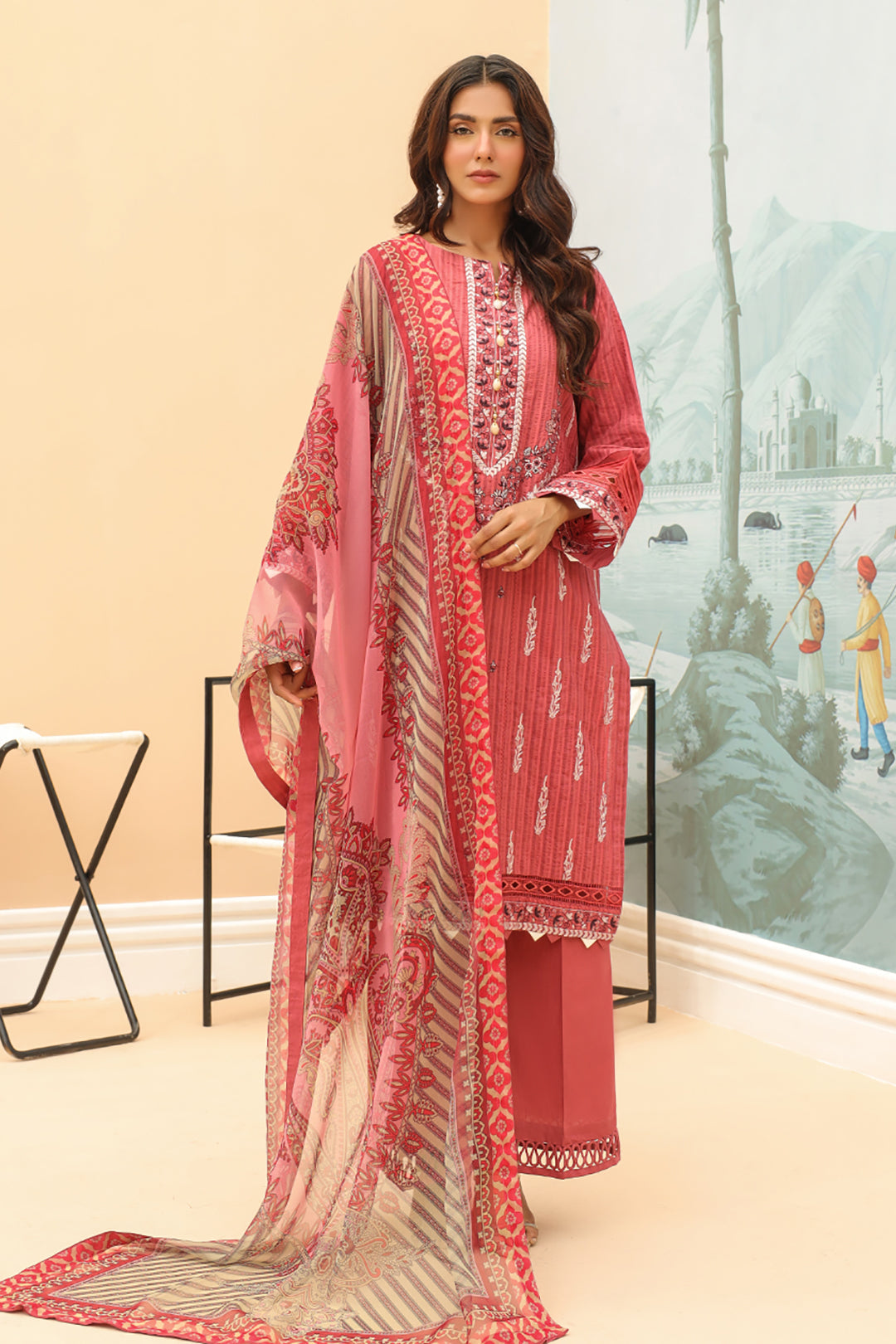 Embroidered Shirt Shalwar Dupatta - 0773