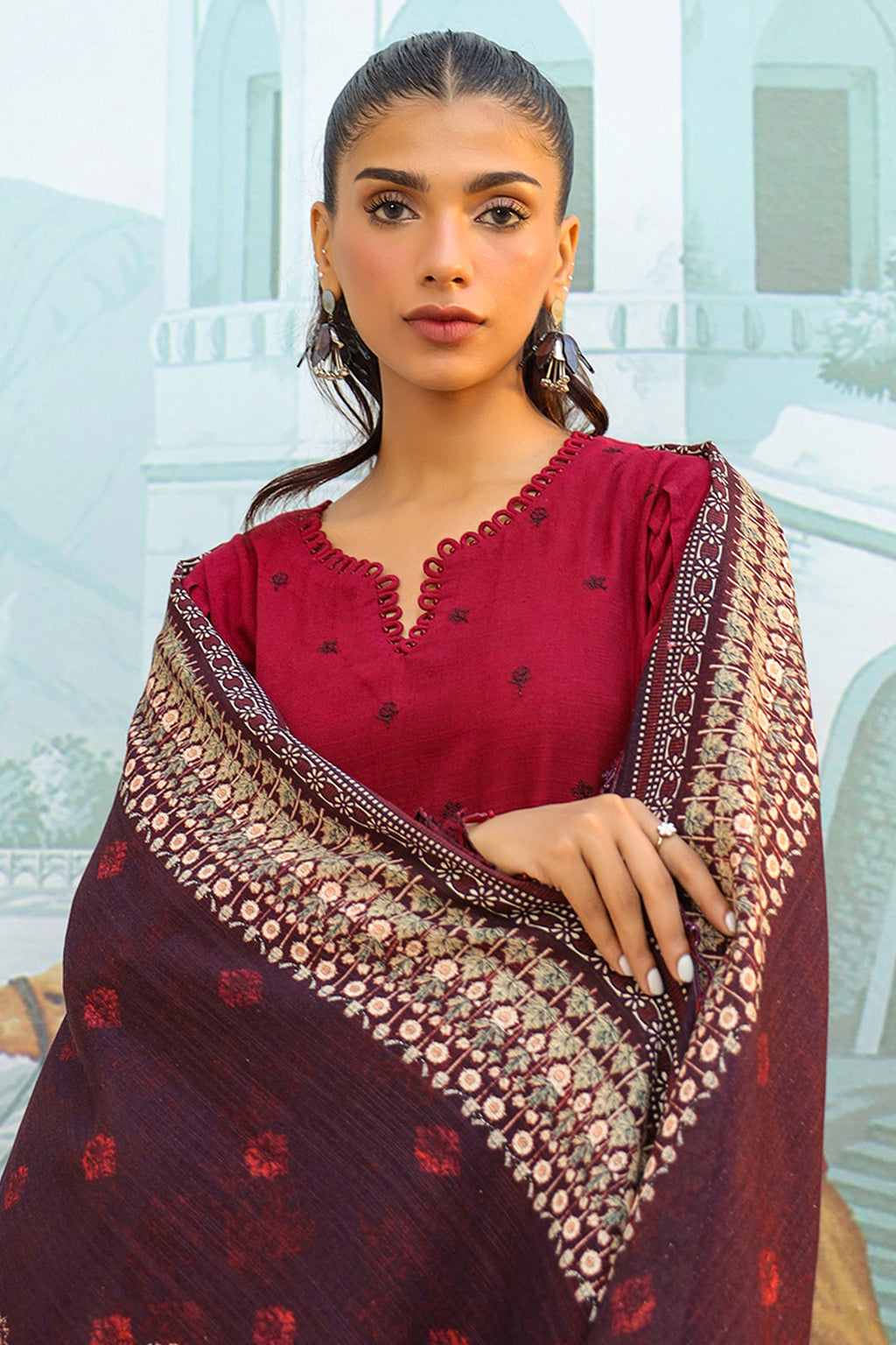 Embroidered Shirt Shalwar Dupatta - 0774