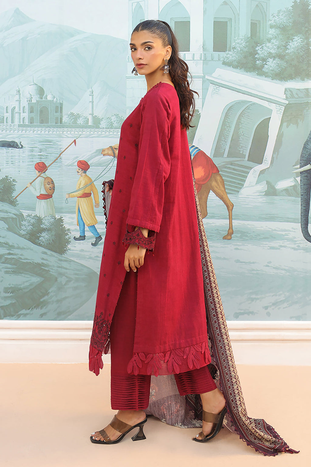 Embroidered Shirt Shalwar Dupatta - 0774