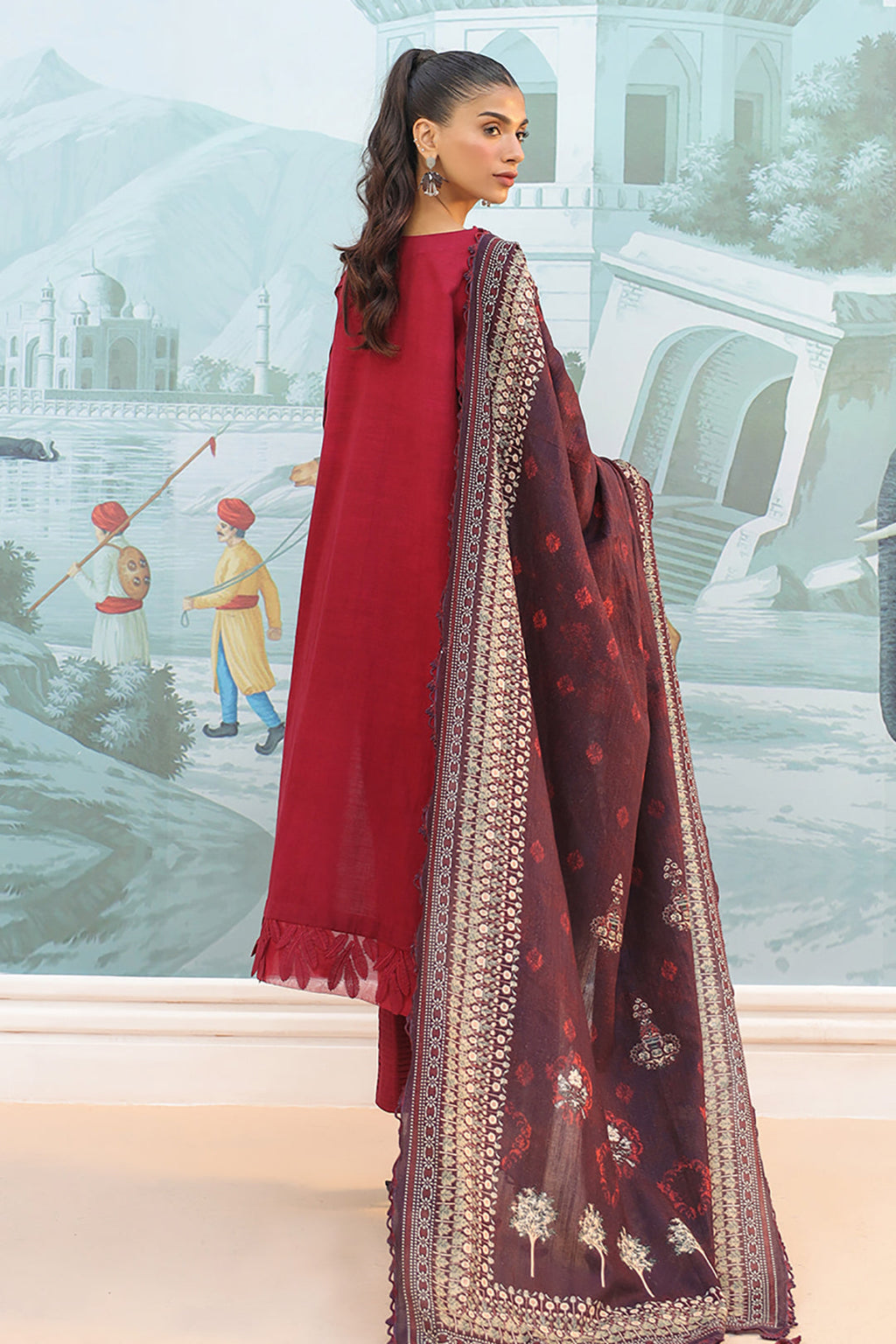 Embroidered Shirt Shalwar Dupatta - 0774