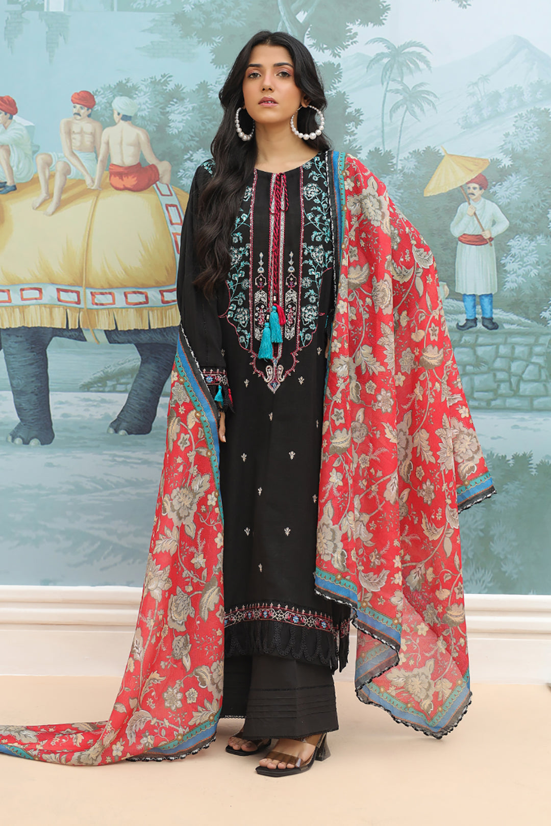 Embroidered Shirt Shalwar Dupatta - 0776