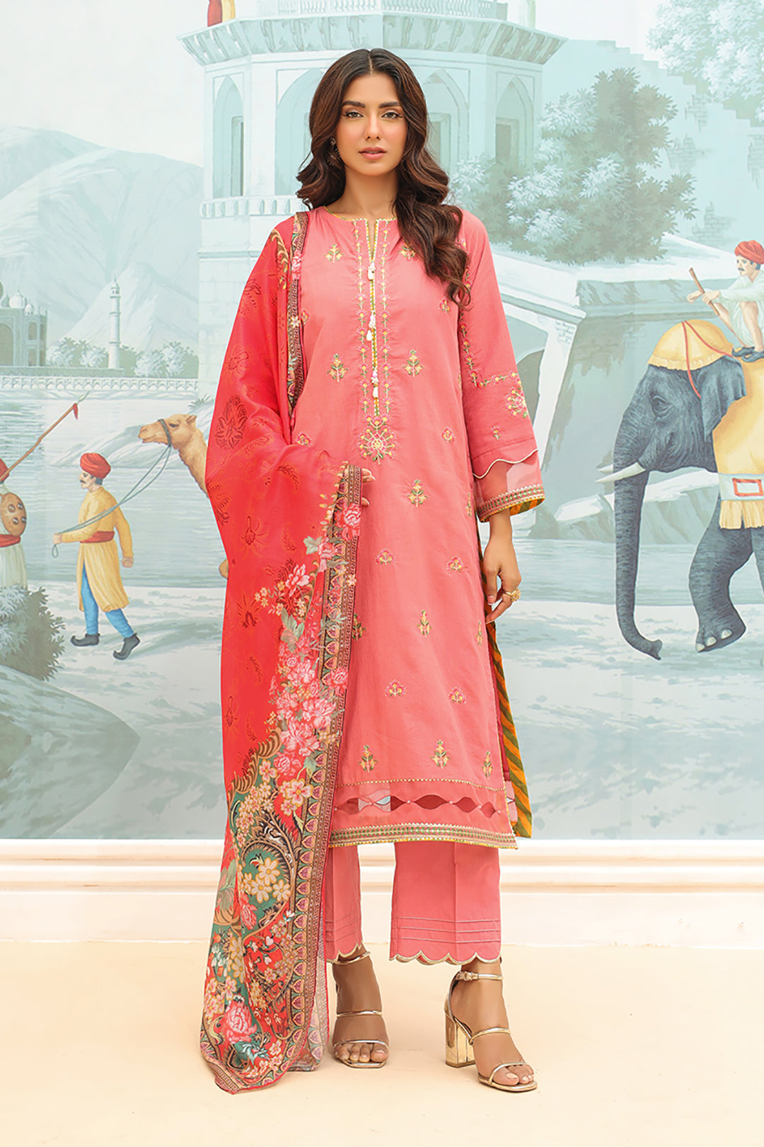 Embroidered Shirt Shalwar Dupatta - 0778