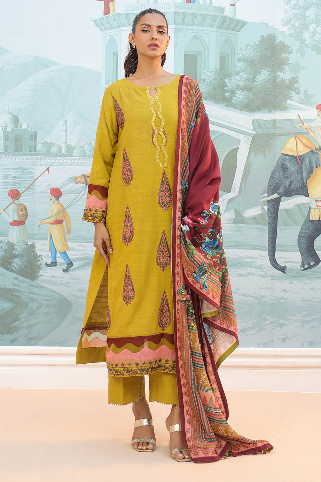 Embroidered Shirt Shalwar Dupatta - 0780