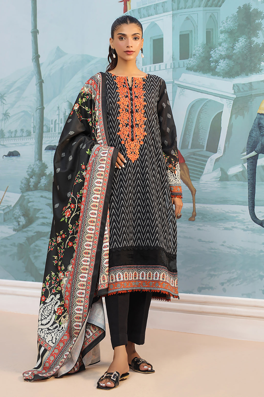 Embroidered Shirt Shalwar Dupatta - 0835