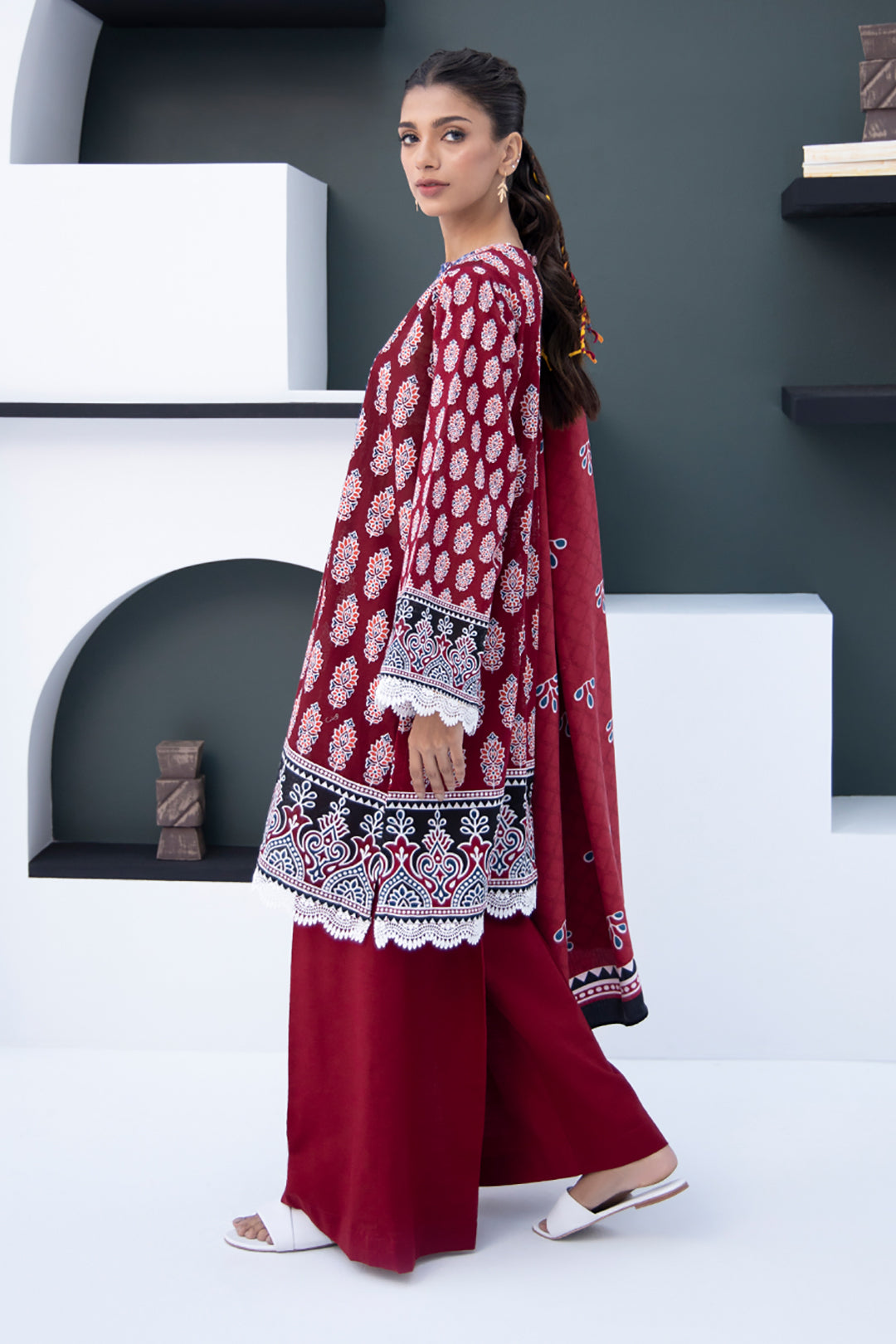 Embroidered Shirt Shalwar Dupatta - 0836