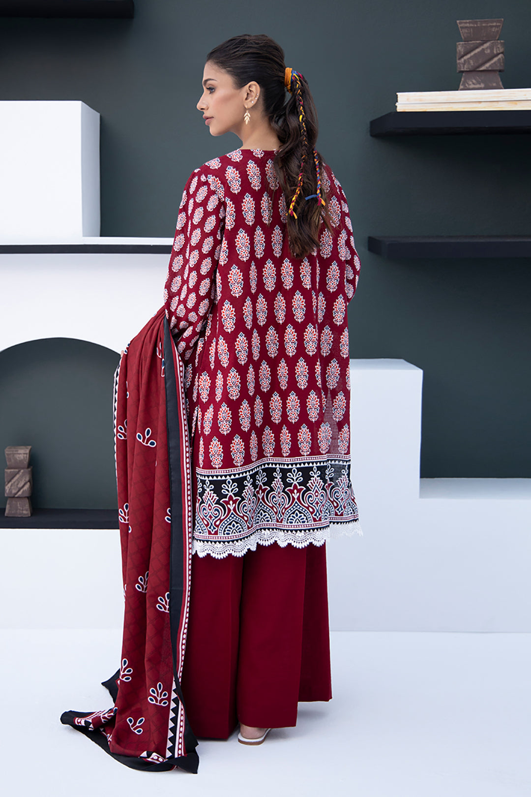 Embroidered Shirt Shalwar Dupatta - 0836