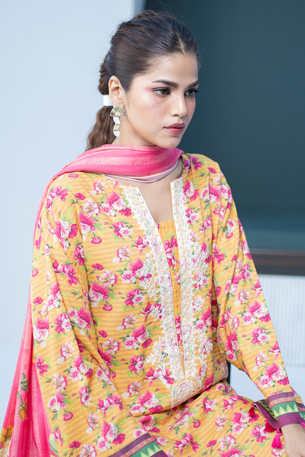 Embroidered Shirt Shalwar Dupatta - 0837