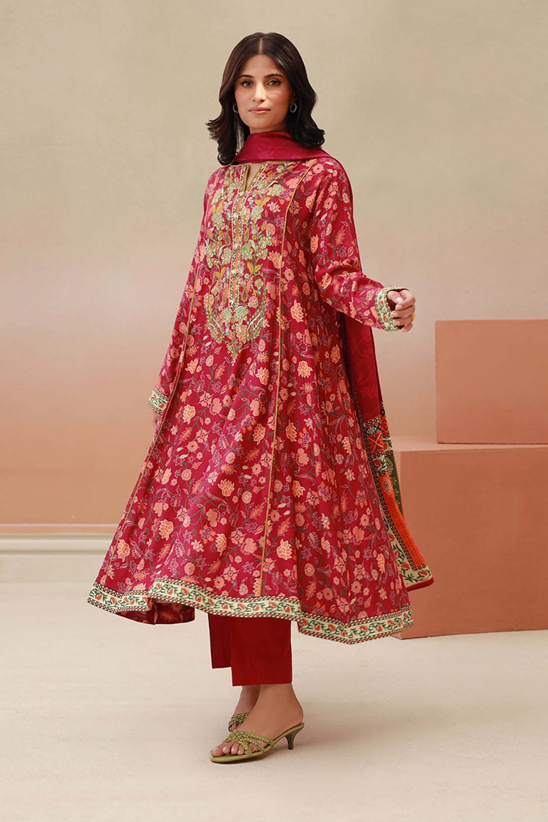 Embroidered Shirt Shalwar Dupatta - 0838