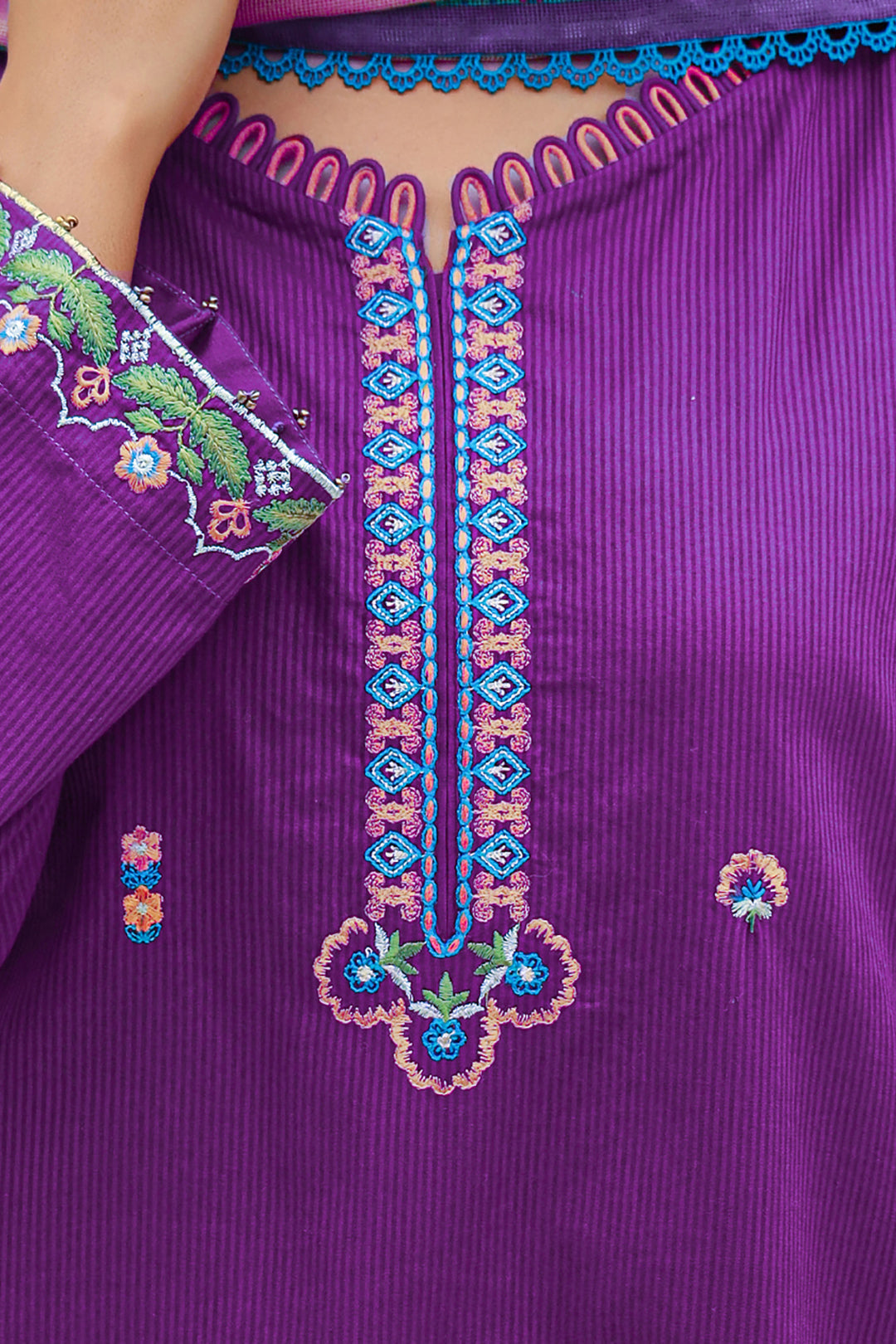 Embroidered Shirt Shalwar Dupatta - 0844