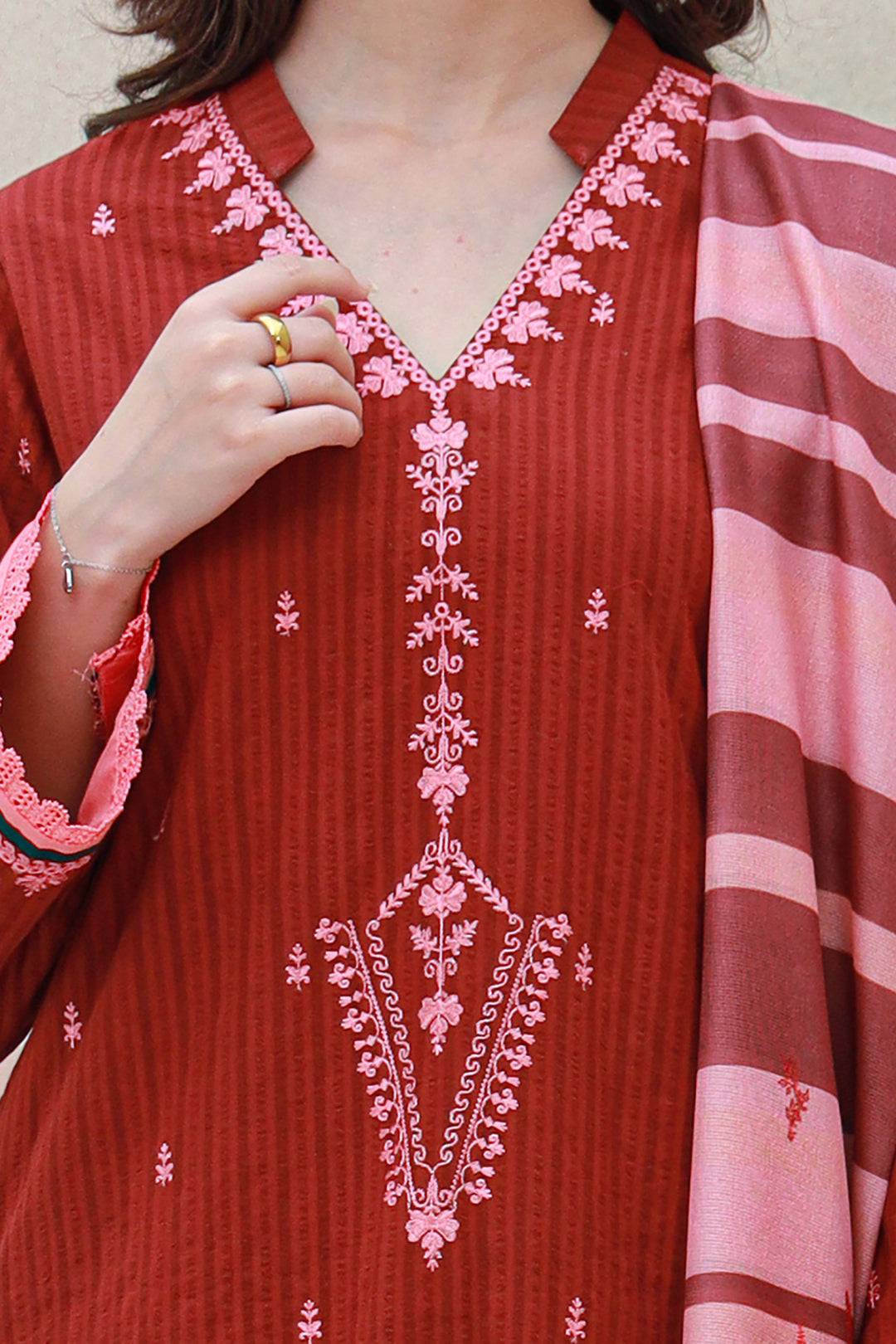 Embroidered Shirt Shalwar Dupatta - 0845