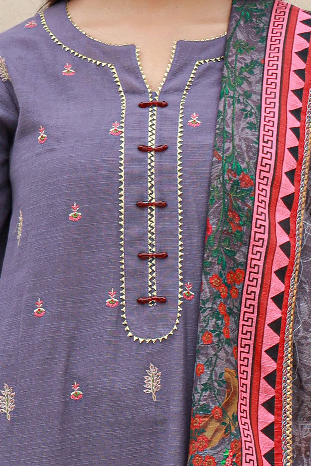 Embroidered Shirt Shalwar Dupatta - 0846