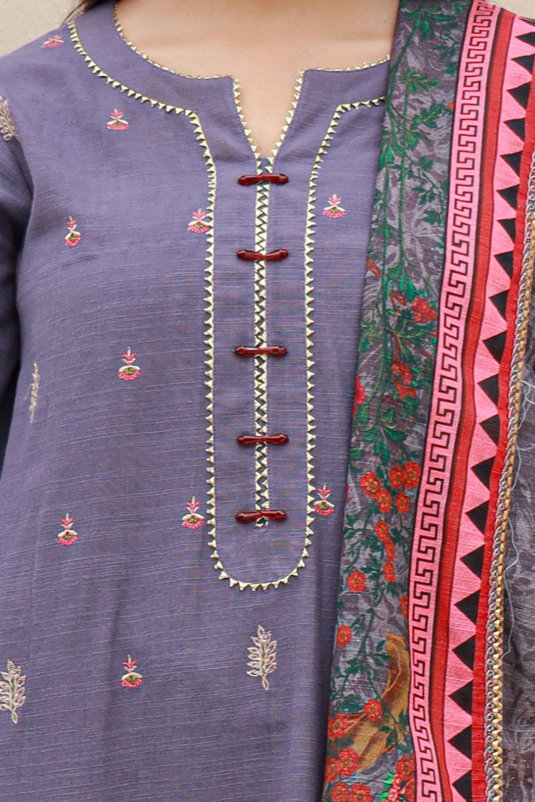 Embroidered Shirt Shalwar Dupatta - 0846