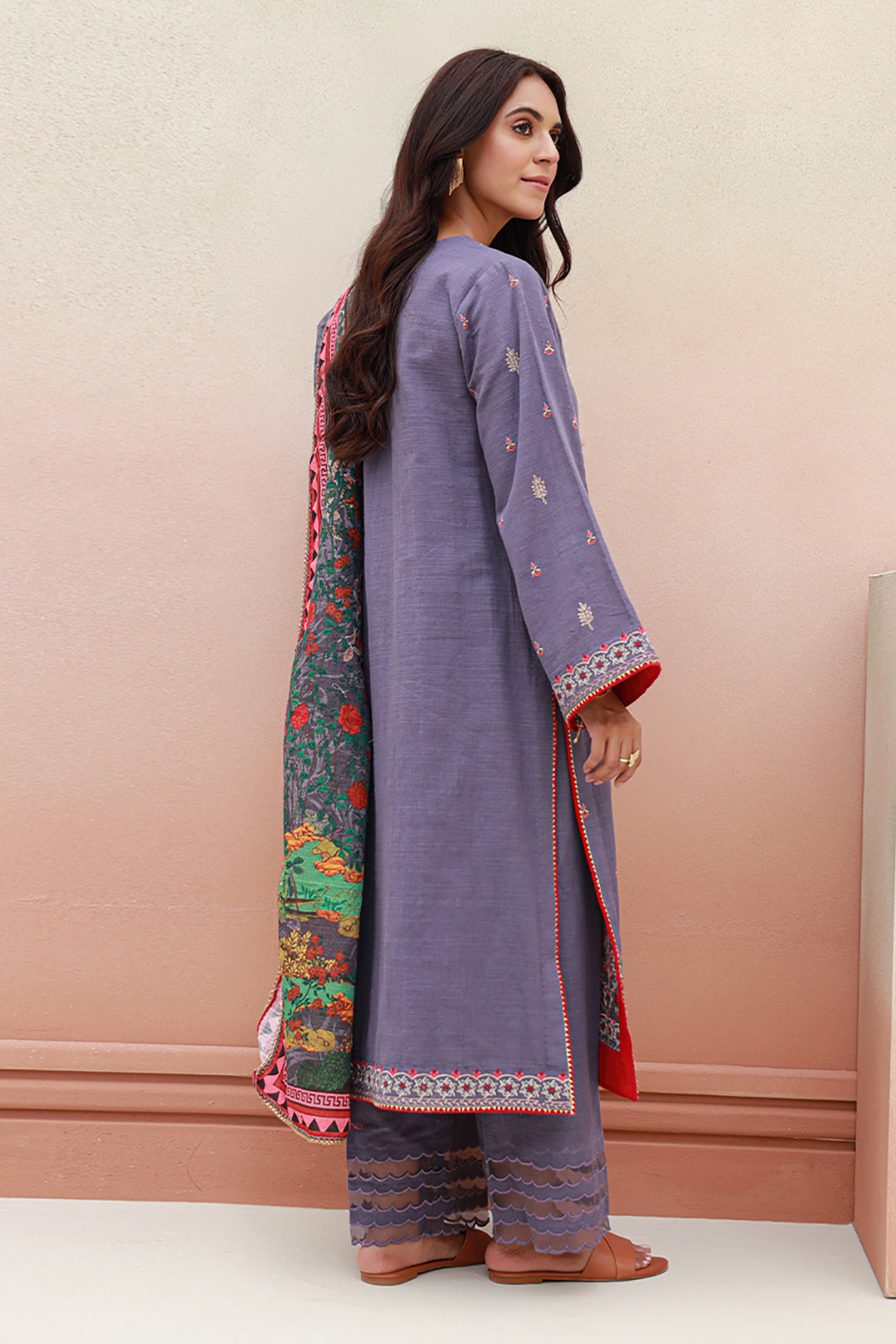 Embroidered Shirt Shalwar Dupatta - 0846