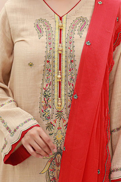 Embroidered Shirt Shalwar Dupatta - 0847