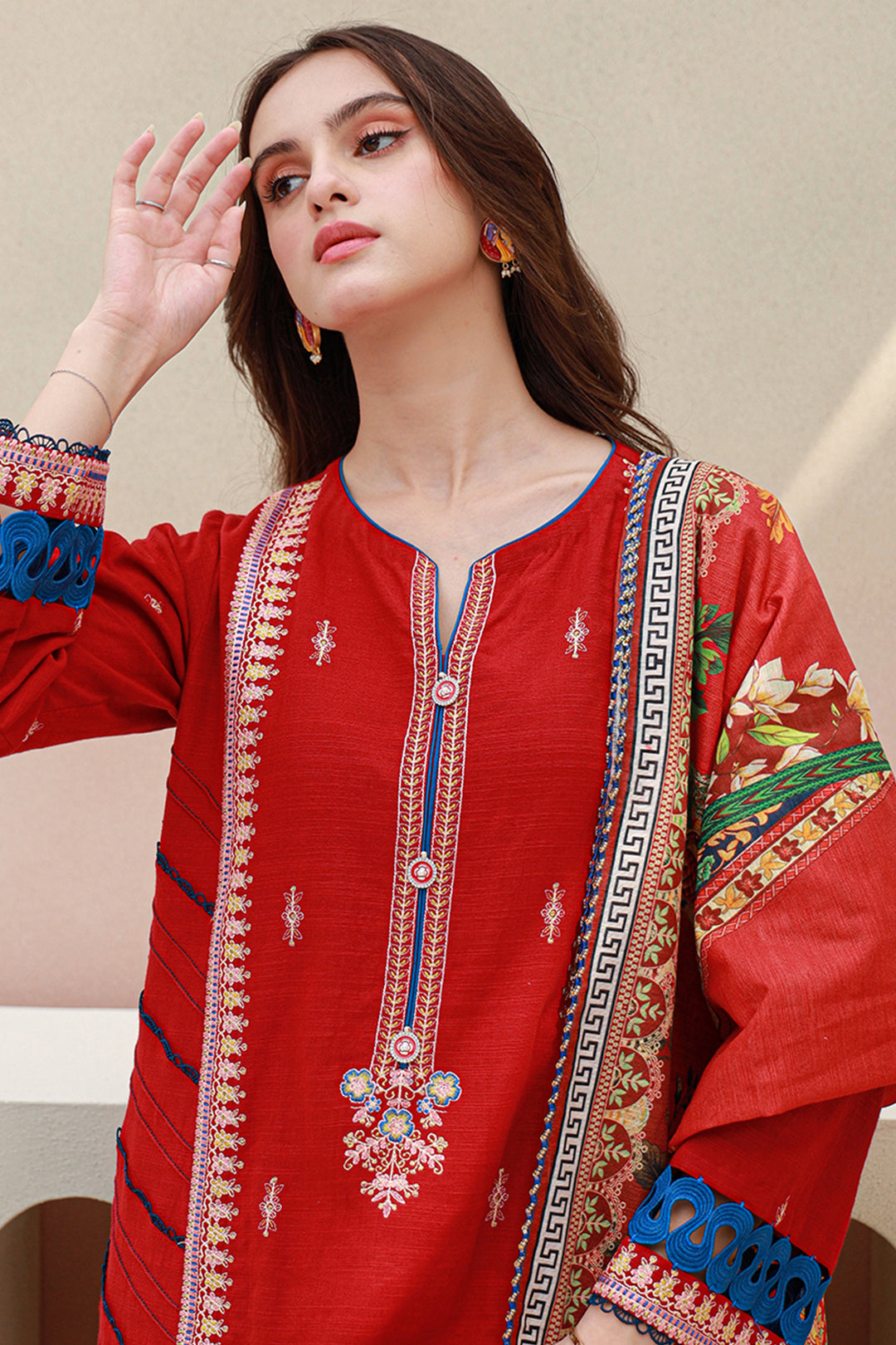 Embroidered Shirt Shalwar Dupatta - 0848