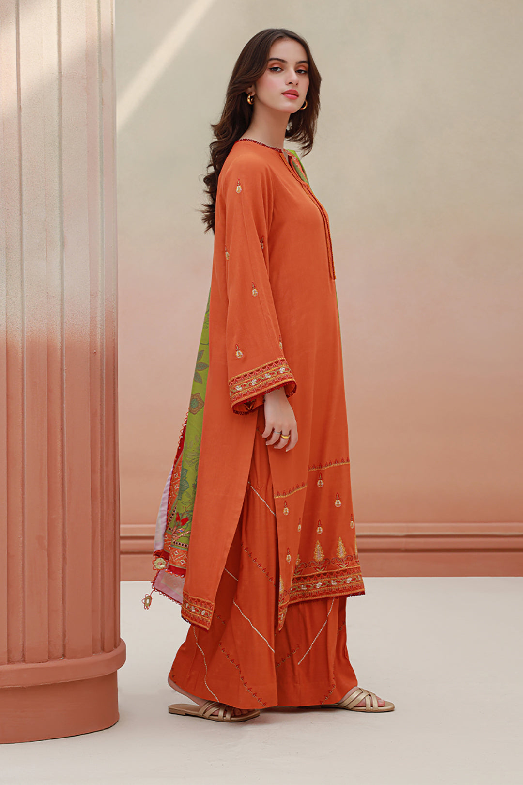 Embroidered Shirt Shalwar Dupatta - 0849