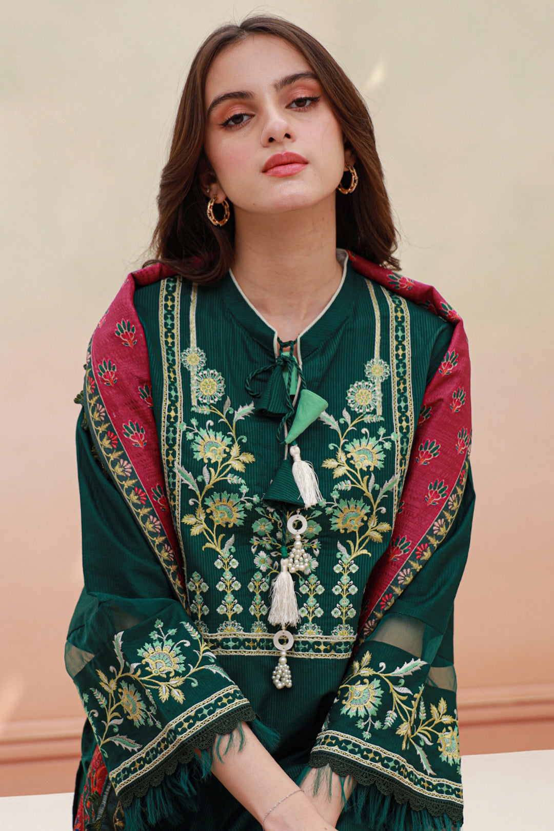 Embroidered Shirt Shalwar Dupatta - 0852