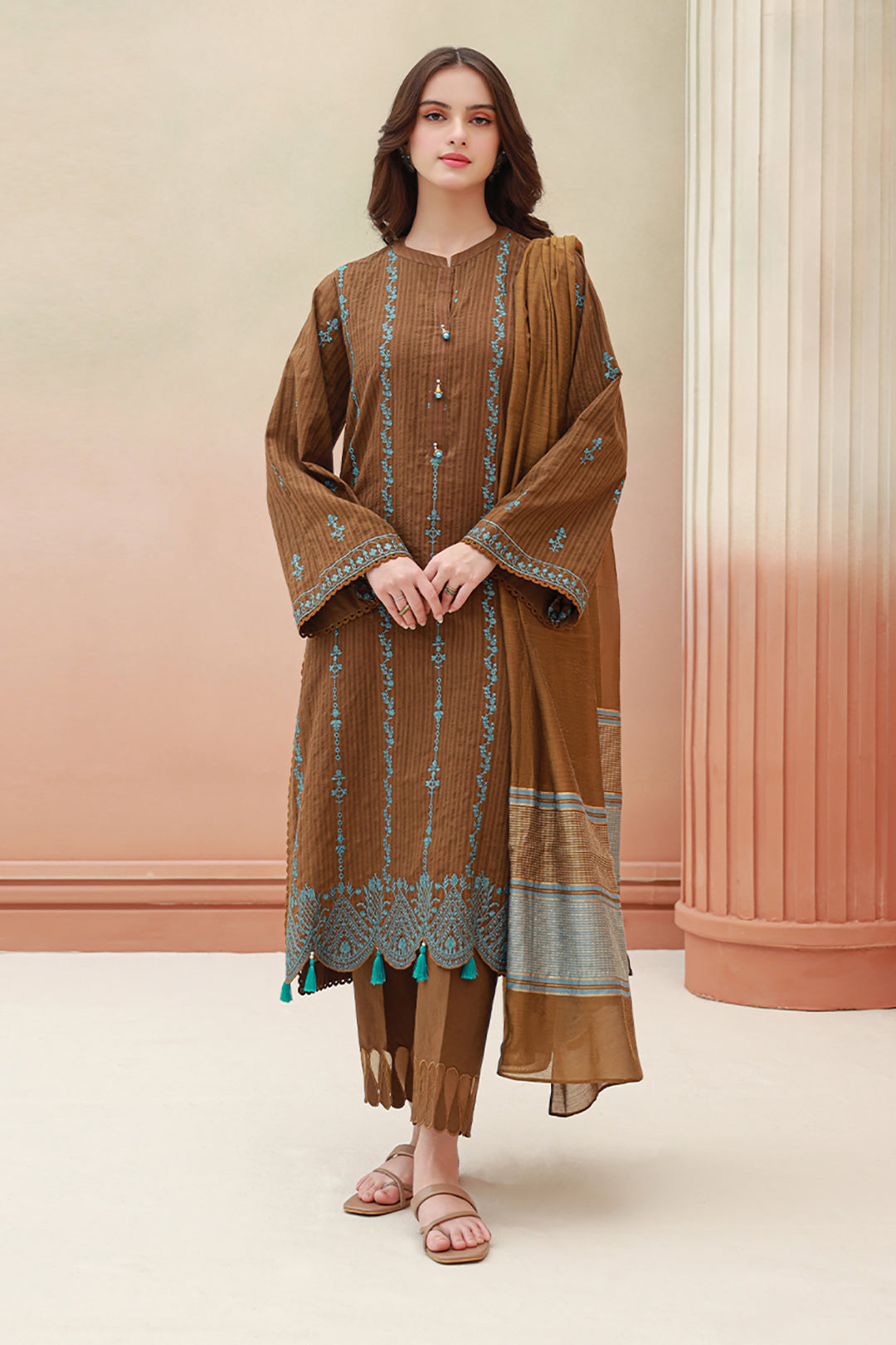 Embroidered Shirt Shalwar Dupatta - 0853