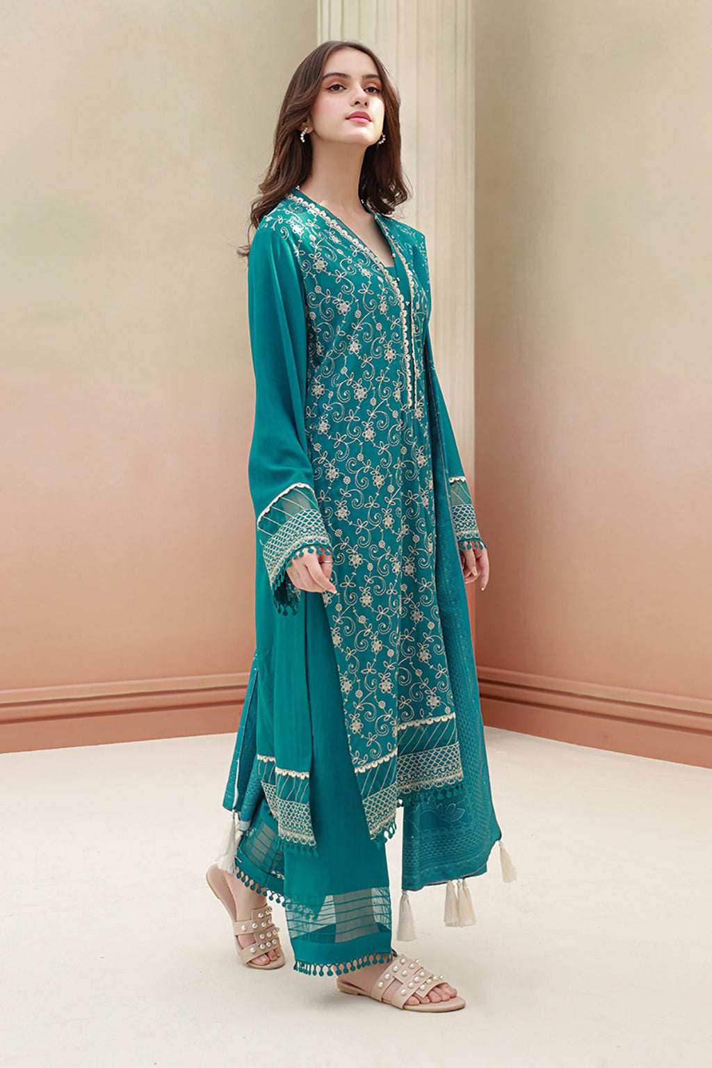 Embroidered Shirt Shalwar Dupatta - 0855