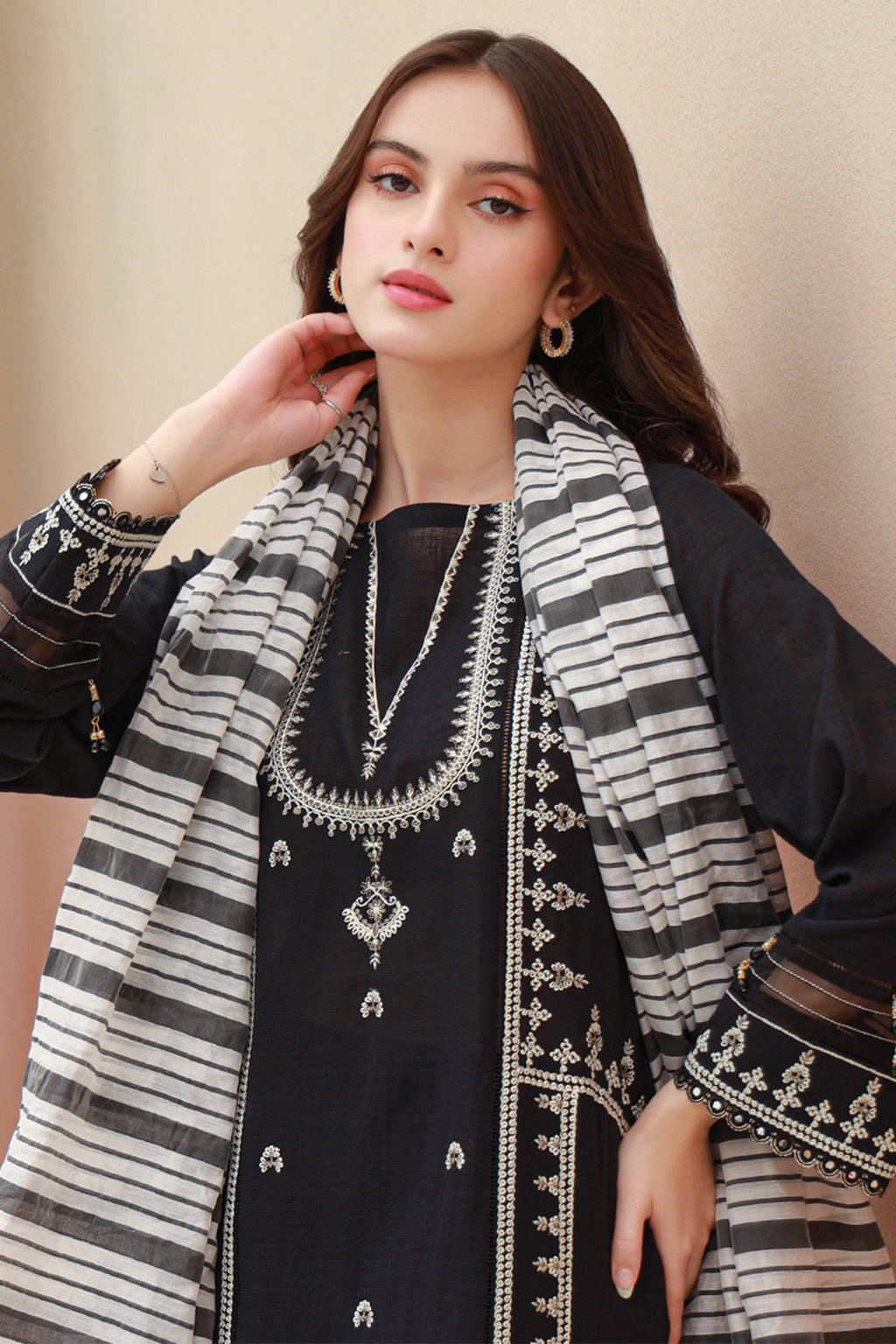 Embroidered Shirt Shalwar Dupatta - 0856