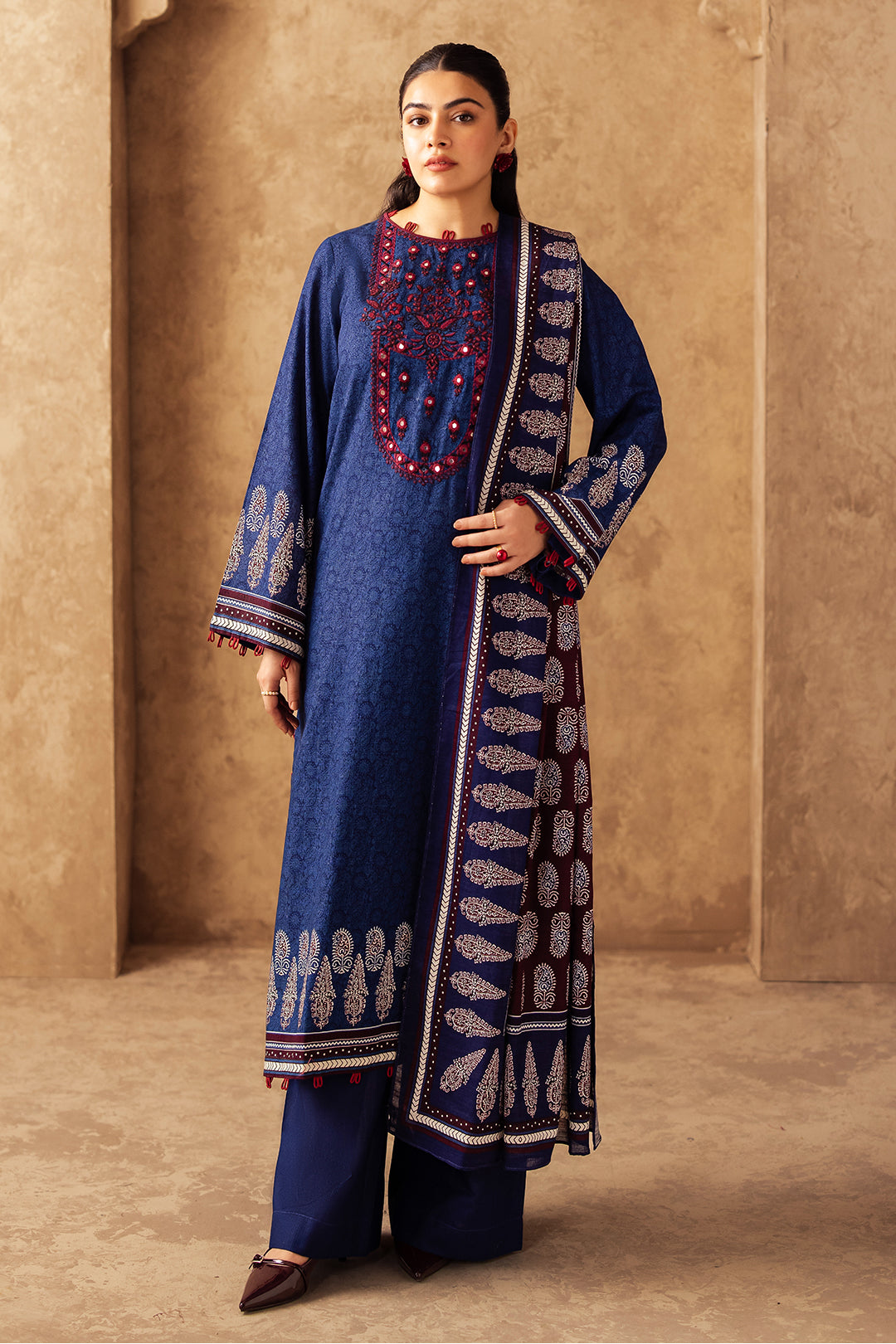 Embroidered Shirt Dupatta - 0172