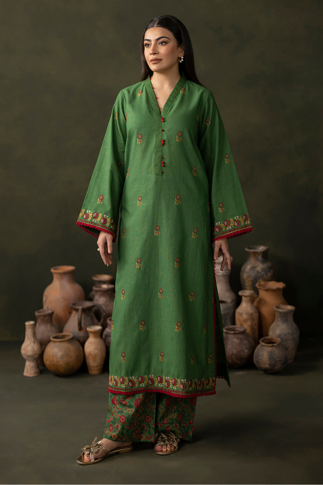 Embroidered Shirt Shalwar - 0175