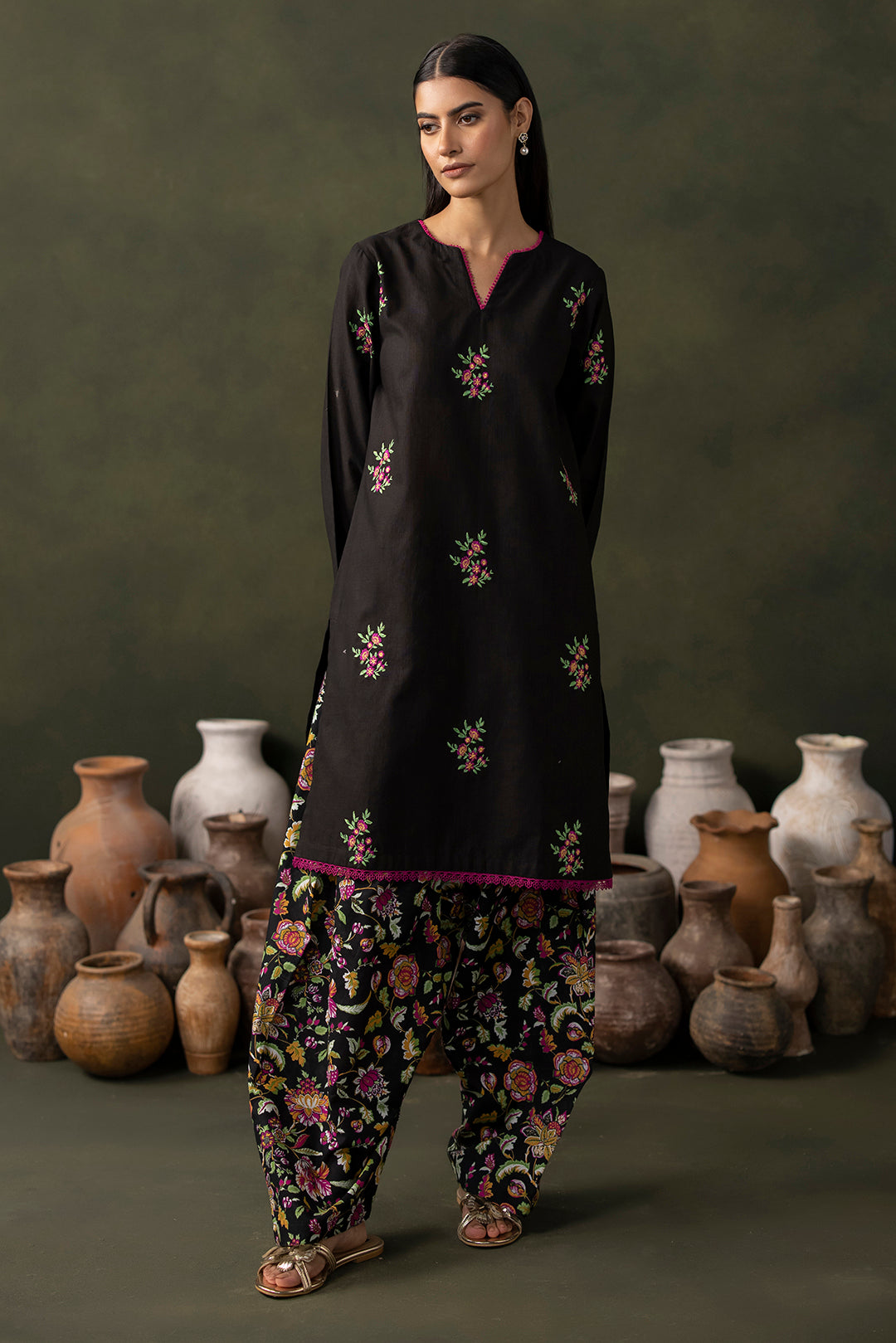 Embroidered Shirt Shalwar - 0176