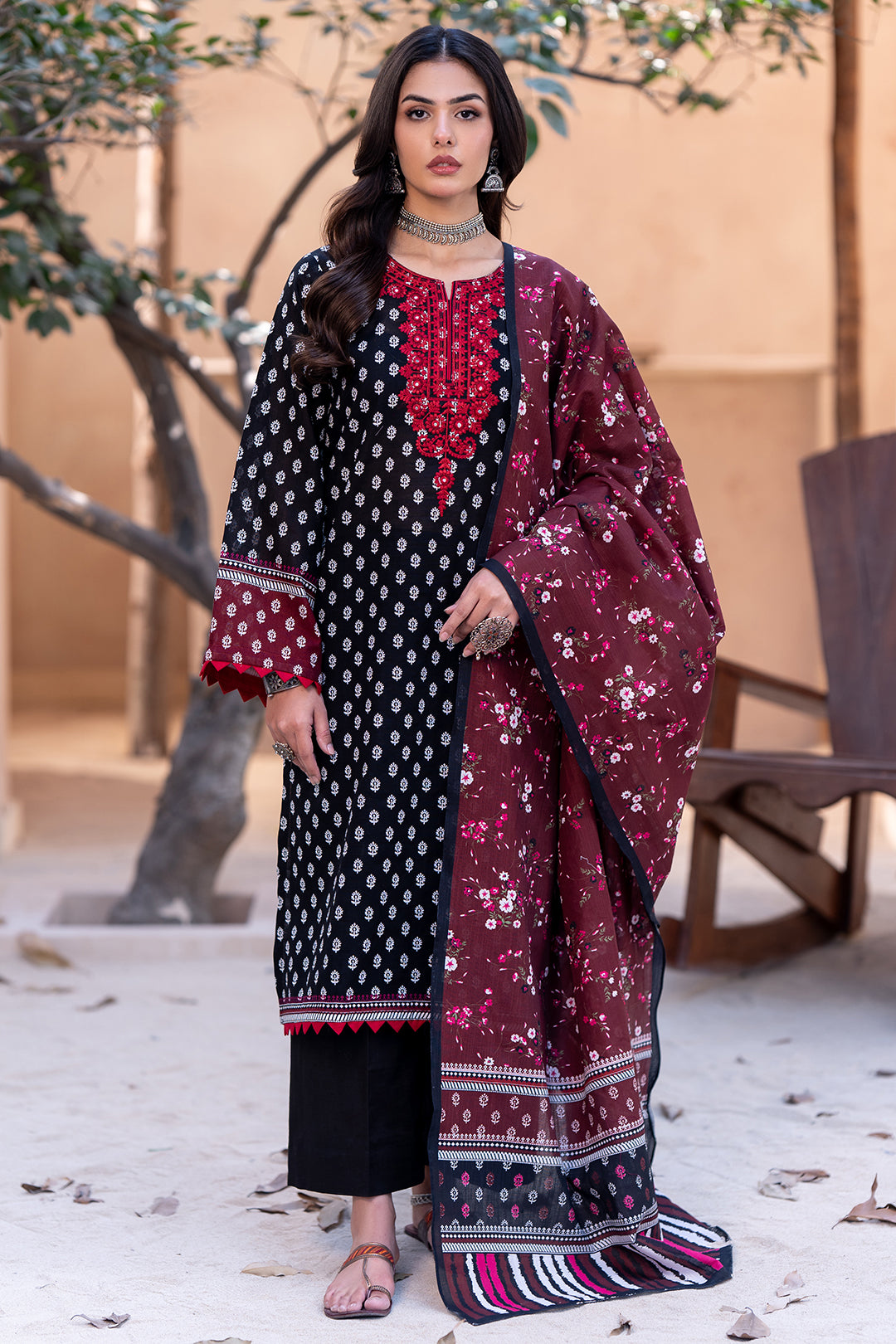 Embroidered Shirt Dupatta - 0505