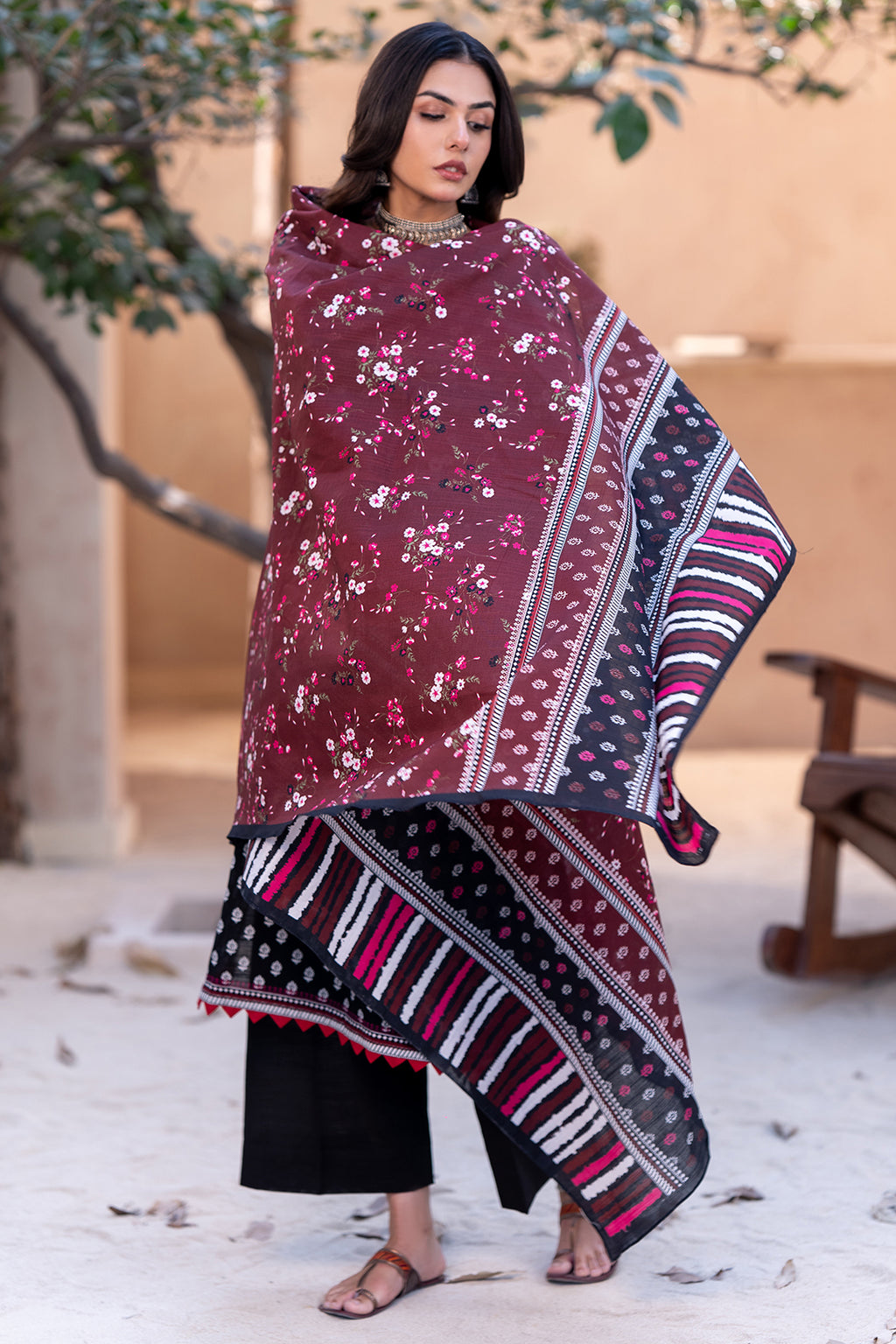 Embroidered Shirt Dupatta - 0505