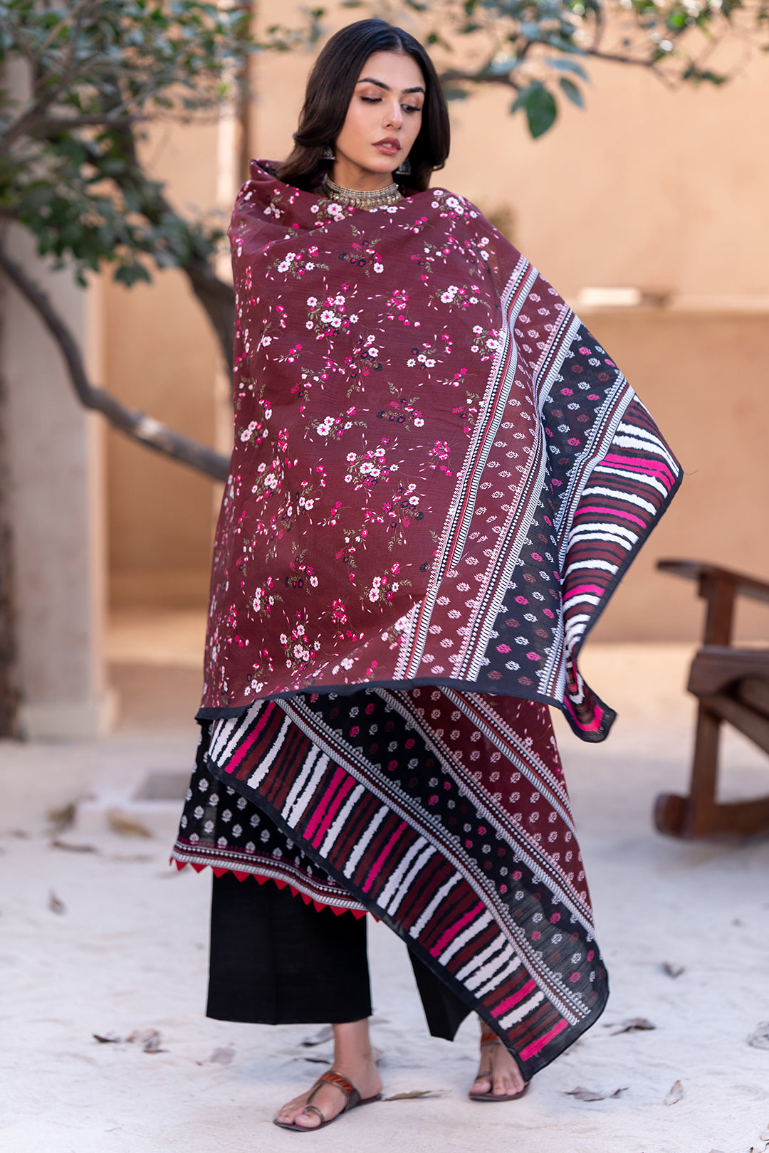 Embroidered Shirt Dupatta - 0505