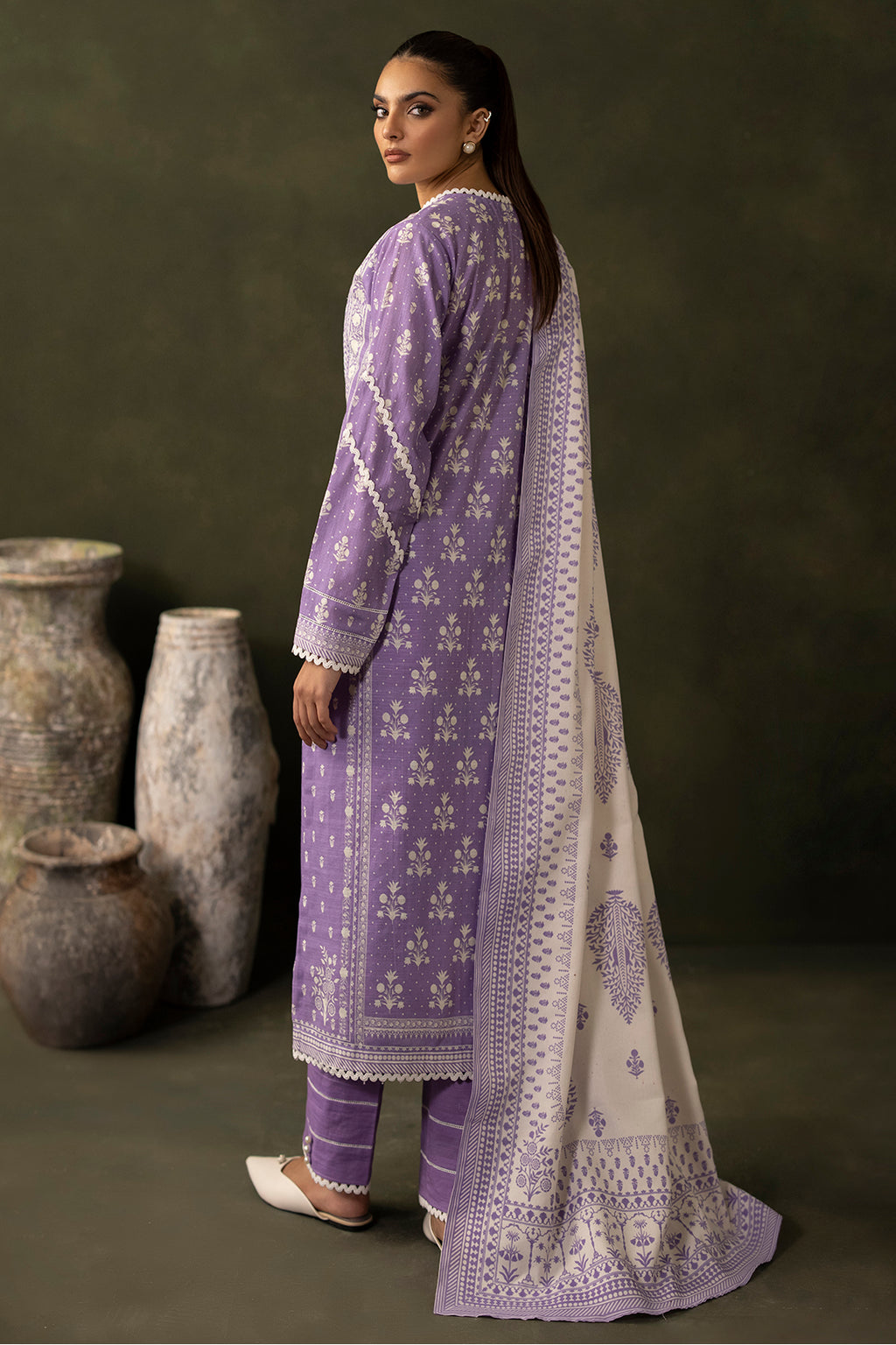 Embroidered Shirt Shalwar Shawl - 0222