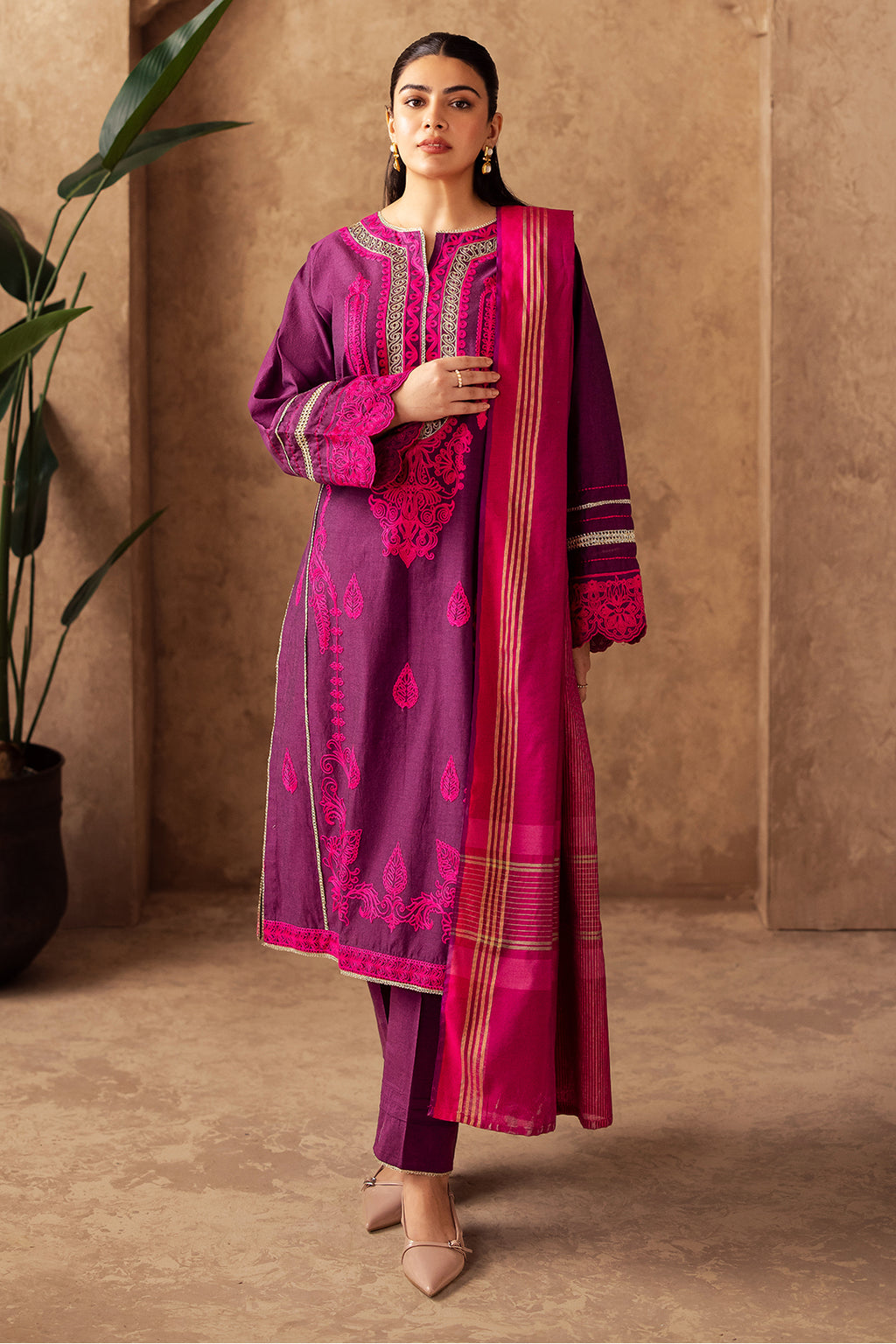 Embroidered Shirt Shalwar Dupatta - 0230