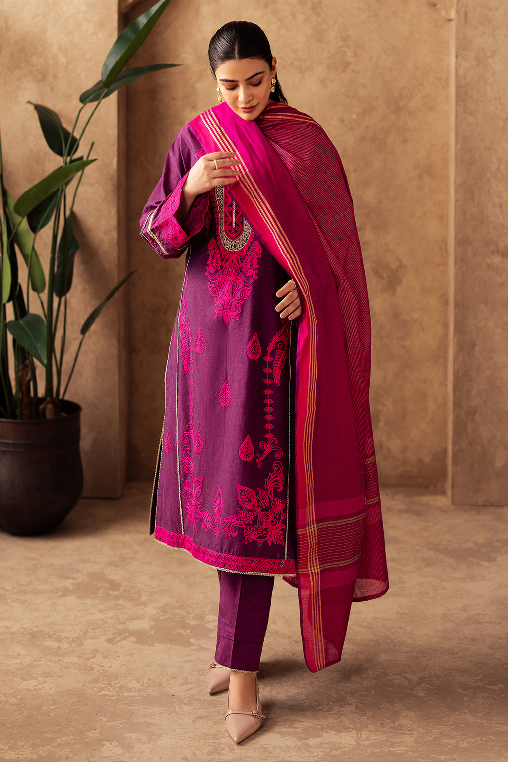Embroidered Shirt Shalwar Dupatta - 0230