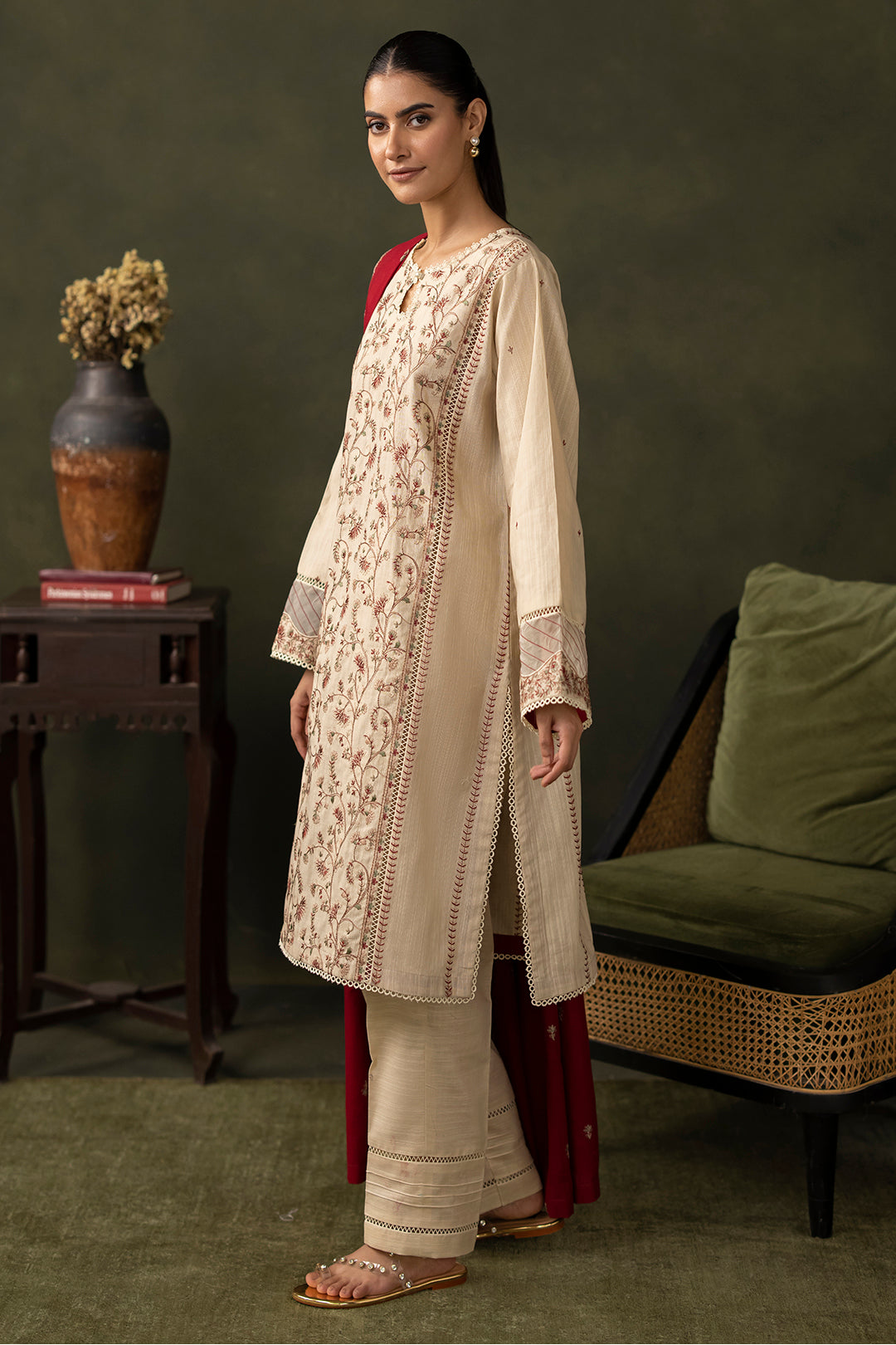 Embroidered Shirt Shalwar Dupatta - 0236