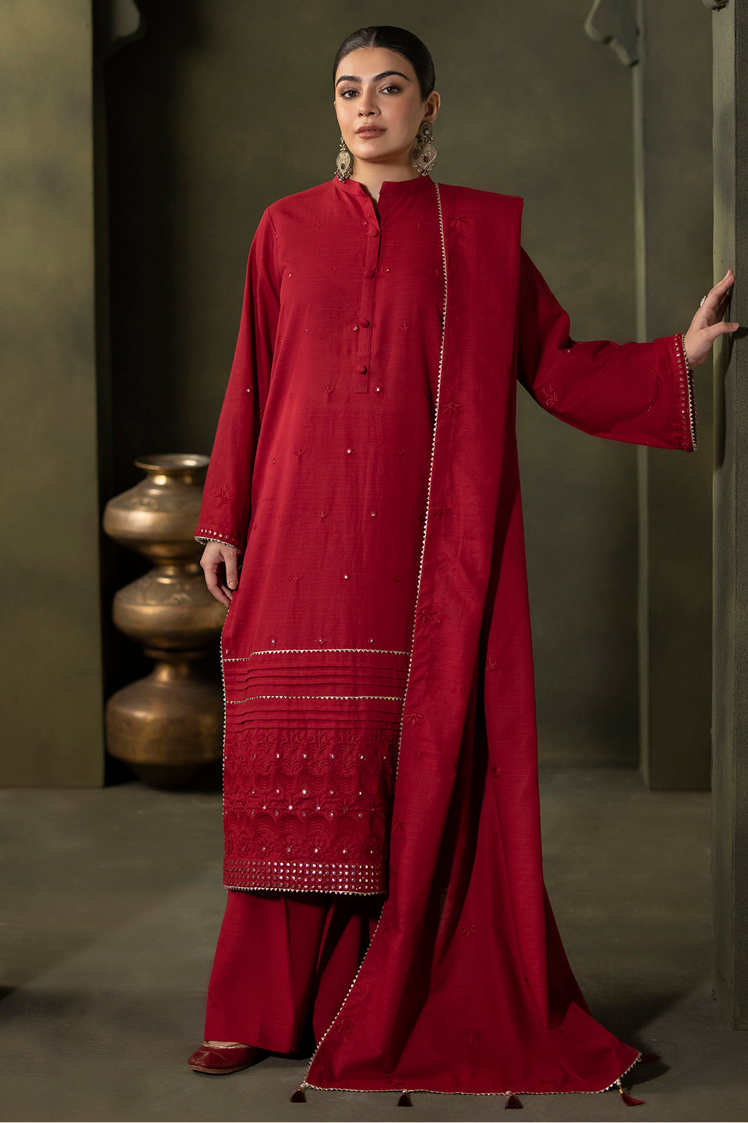 Embroidered Shirt Shalwar Dupatta - 0238