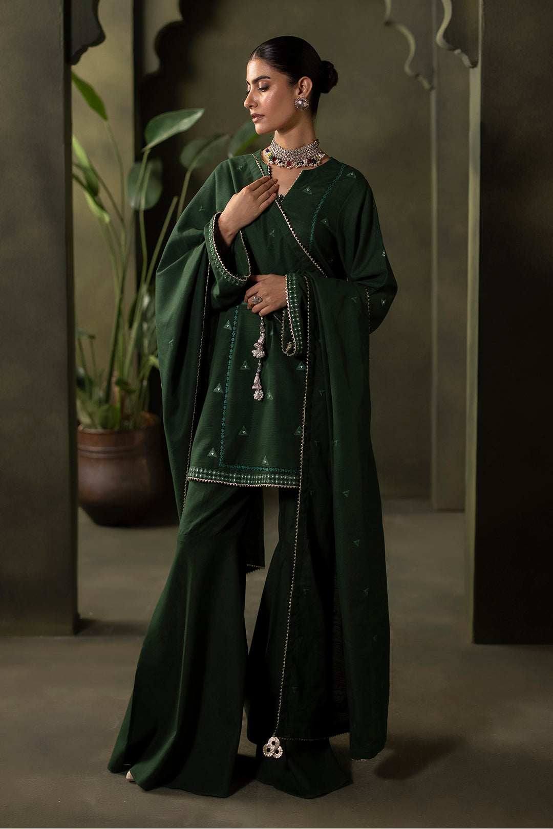 Embroidered Shirt Shalwar Dupatta - 0240