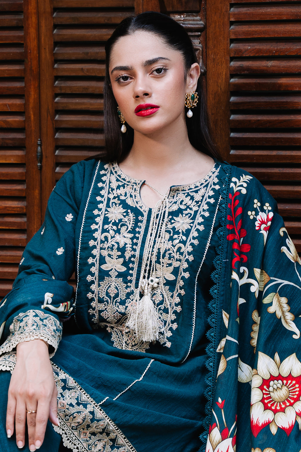 Embroidered Shirt Shalwar Dupatta - 0241