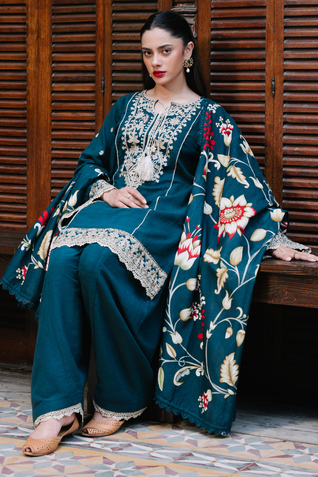 Embroidered Shirt Shalwar Dupatta - 0241