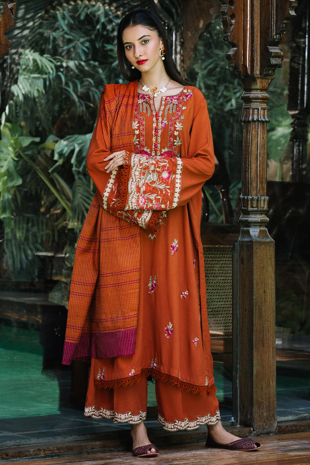 Embroidered Shirt Shalwar Dupatta - 0247