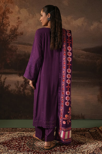 Embroidered Shirt Shalwar Shawl - 0248