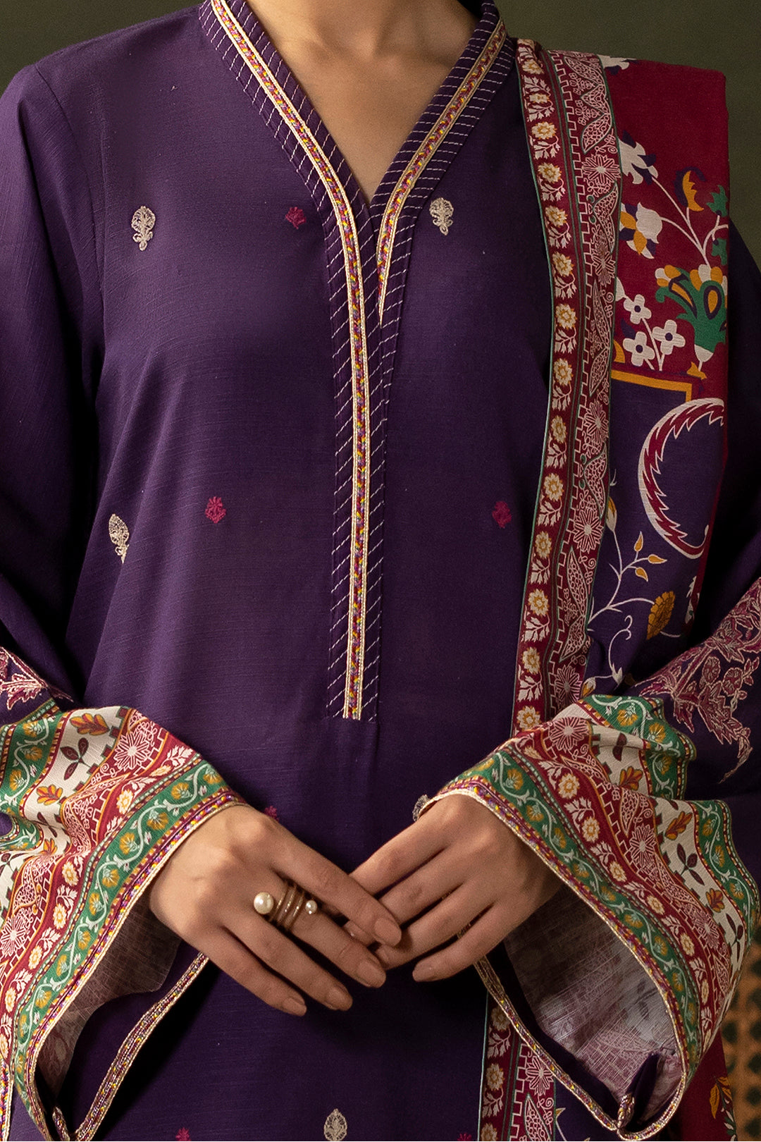 Embroidered Shirt Shalwar Dupatta - 0311