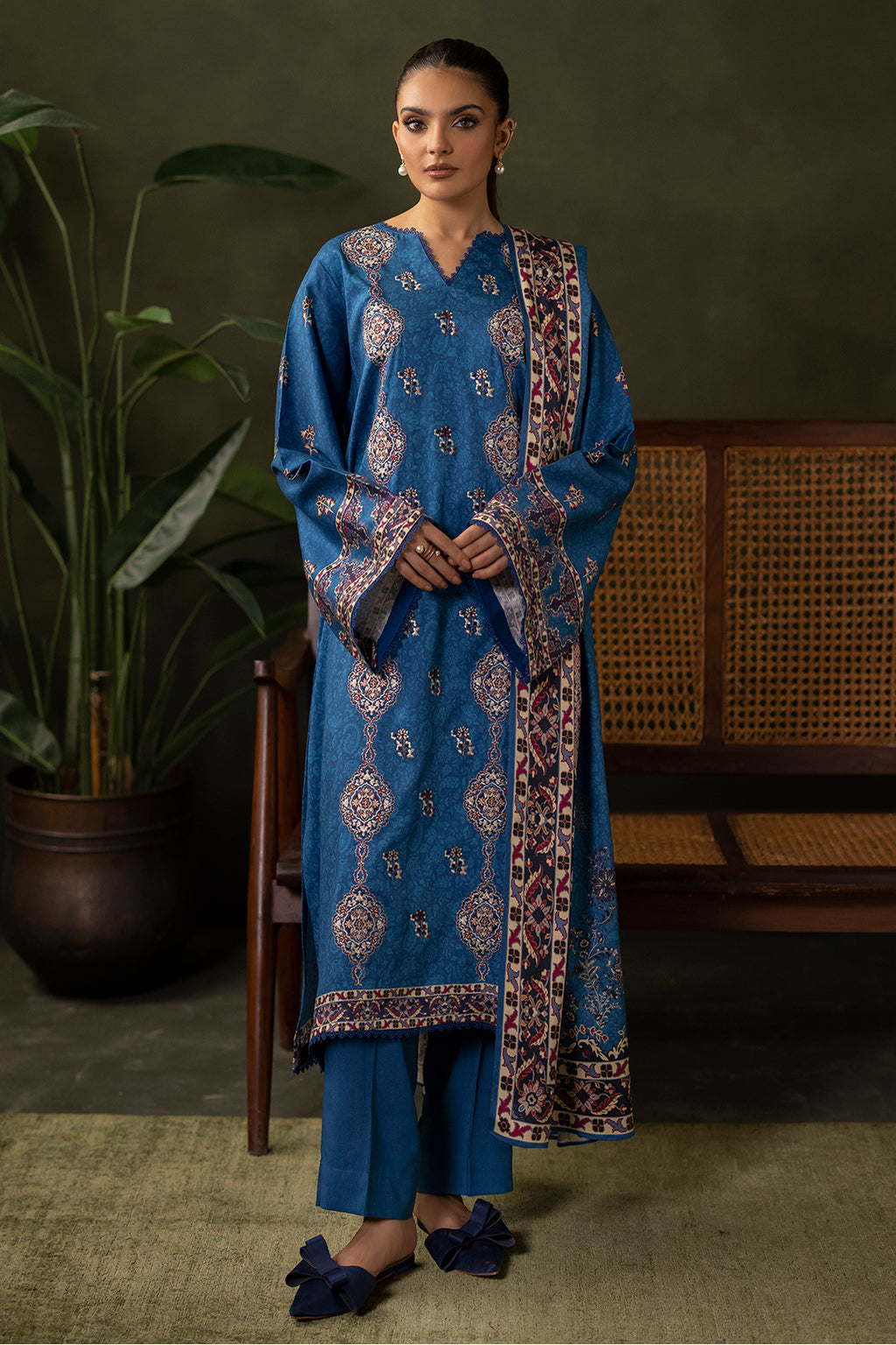 Embroidered Shirt Shalwar Dupatta - 0313