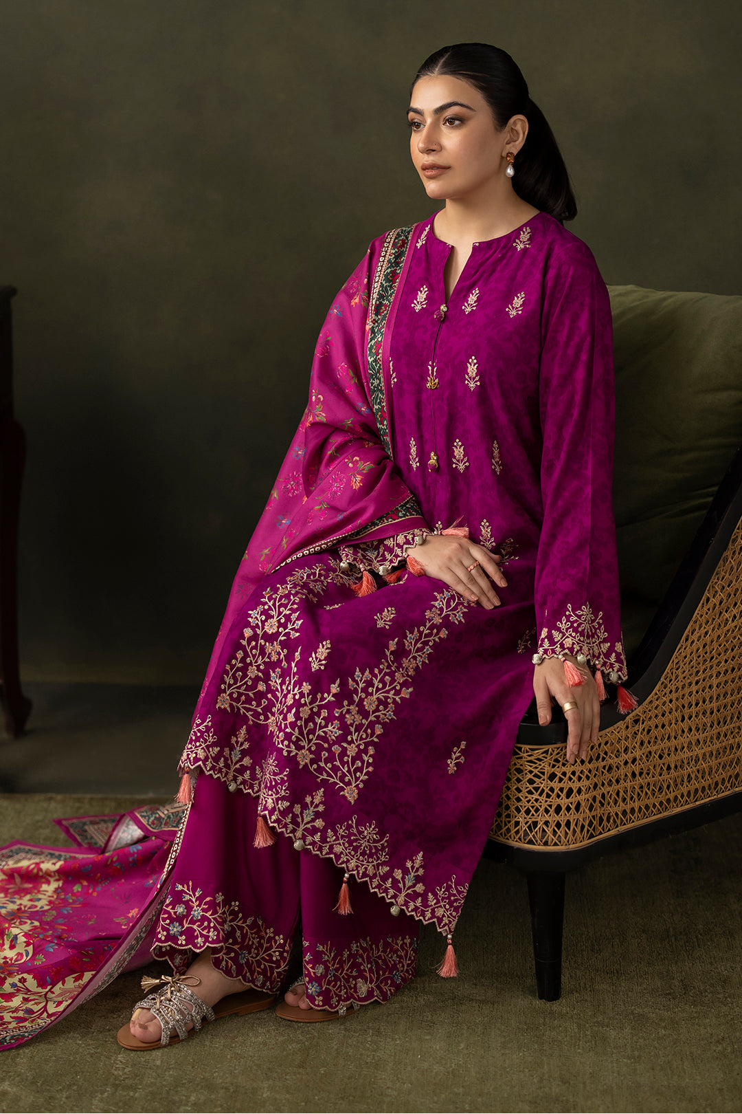 Embroidered Shirt Shalwar Dupatta - 0317