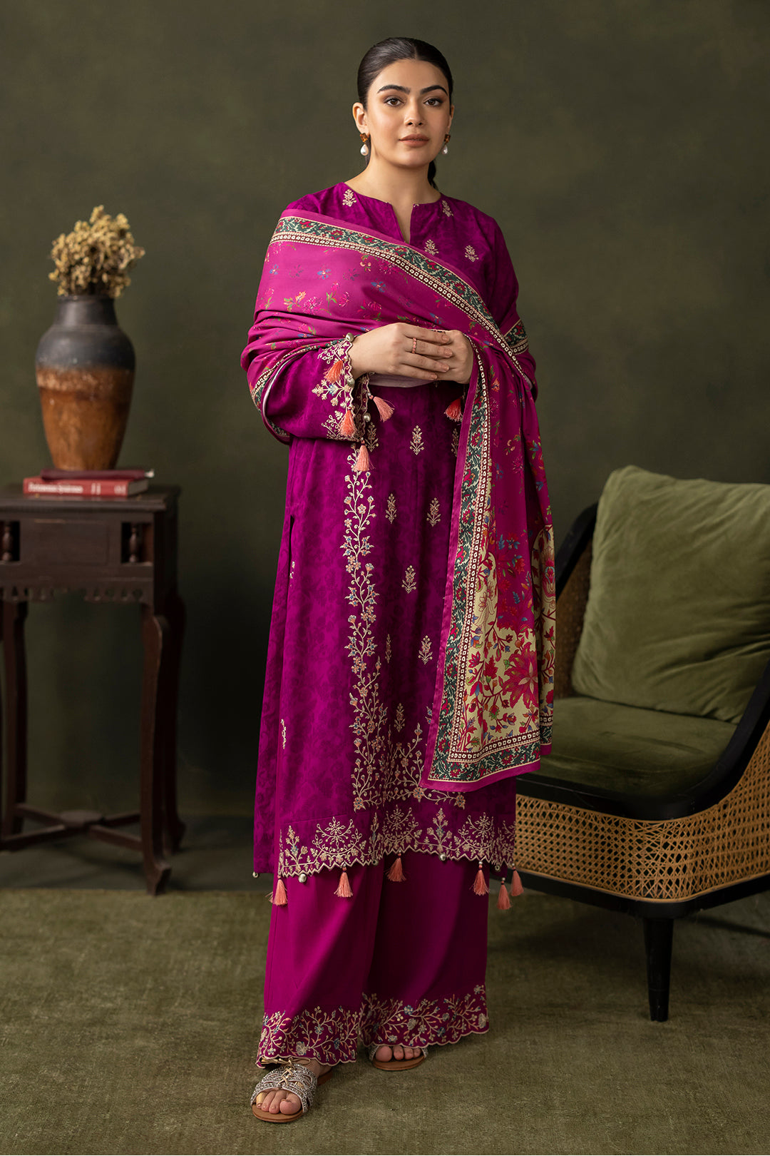 Embroidered Shirt Shalwar Dupatta - 0317