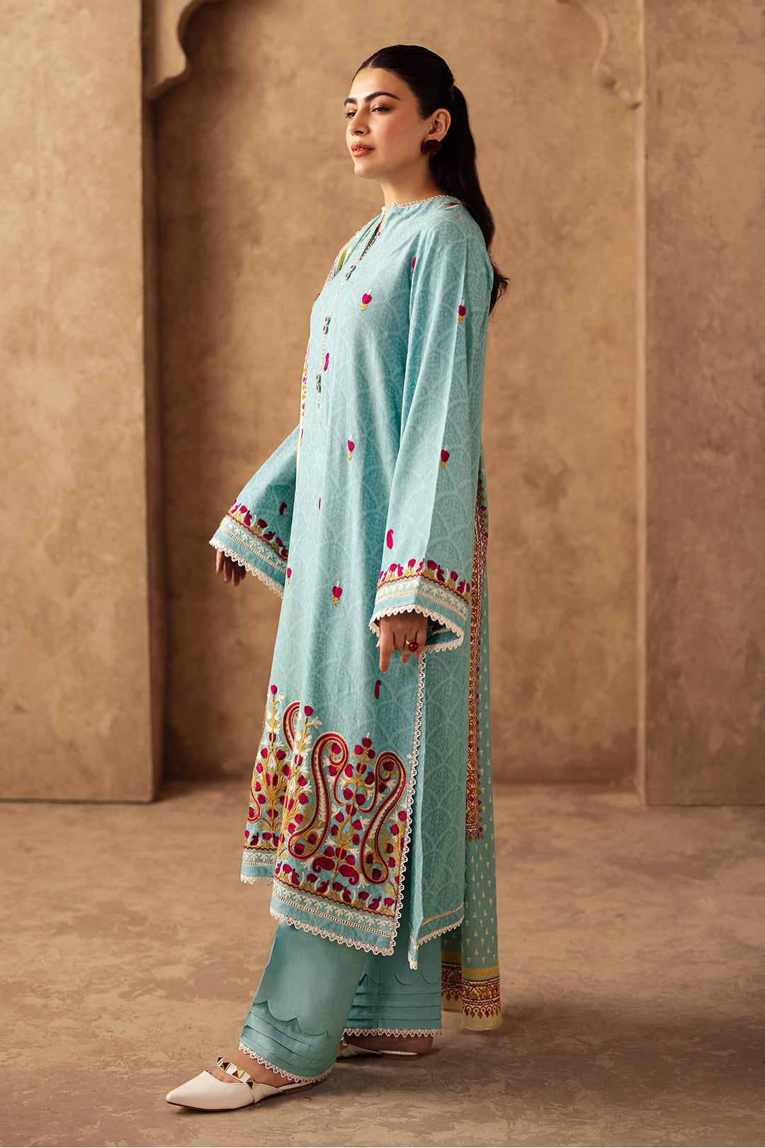 Embroidered Shirt Shalwar Dupatta - 0318